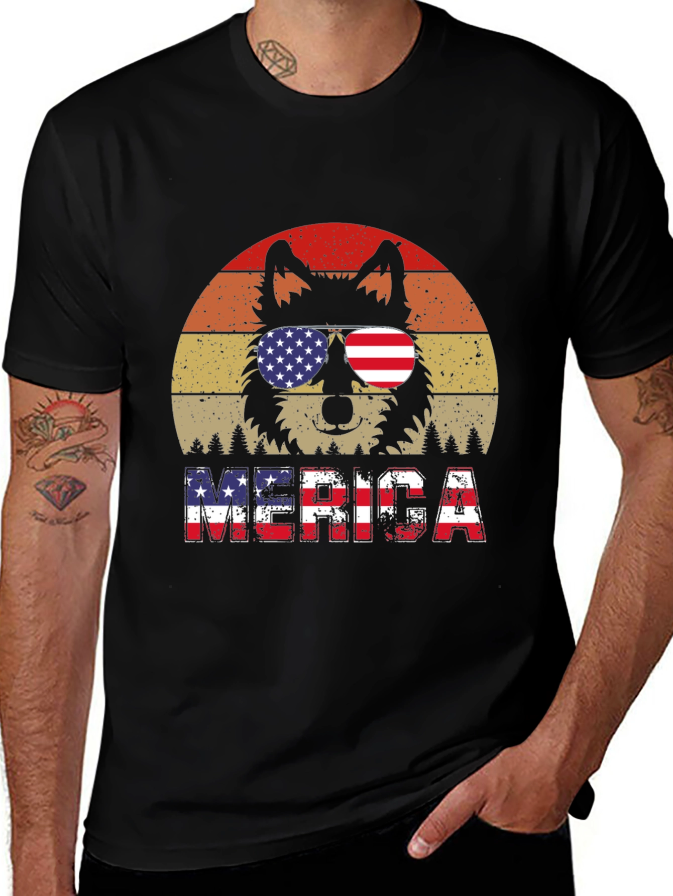 Variant 29 of Patriotic Dog Graphic T-Shirt
