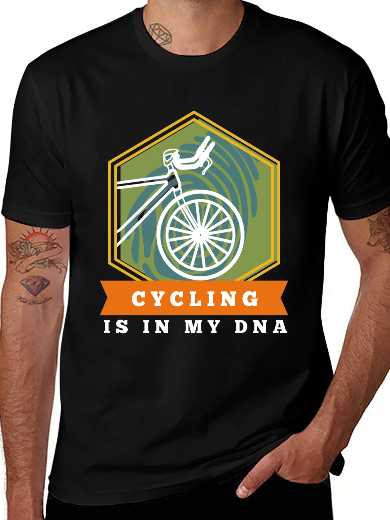 Variant 21 of Cycling DNA Graphic Tee - Biker T-Shirt