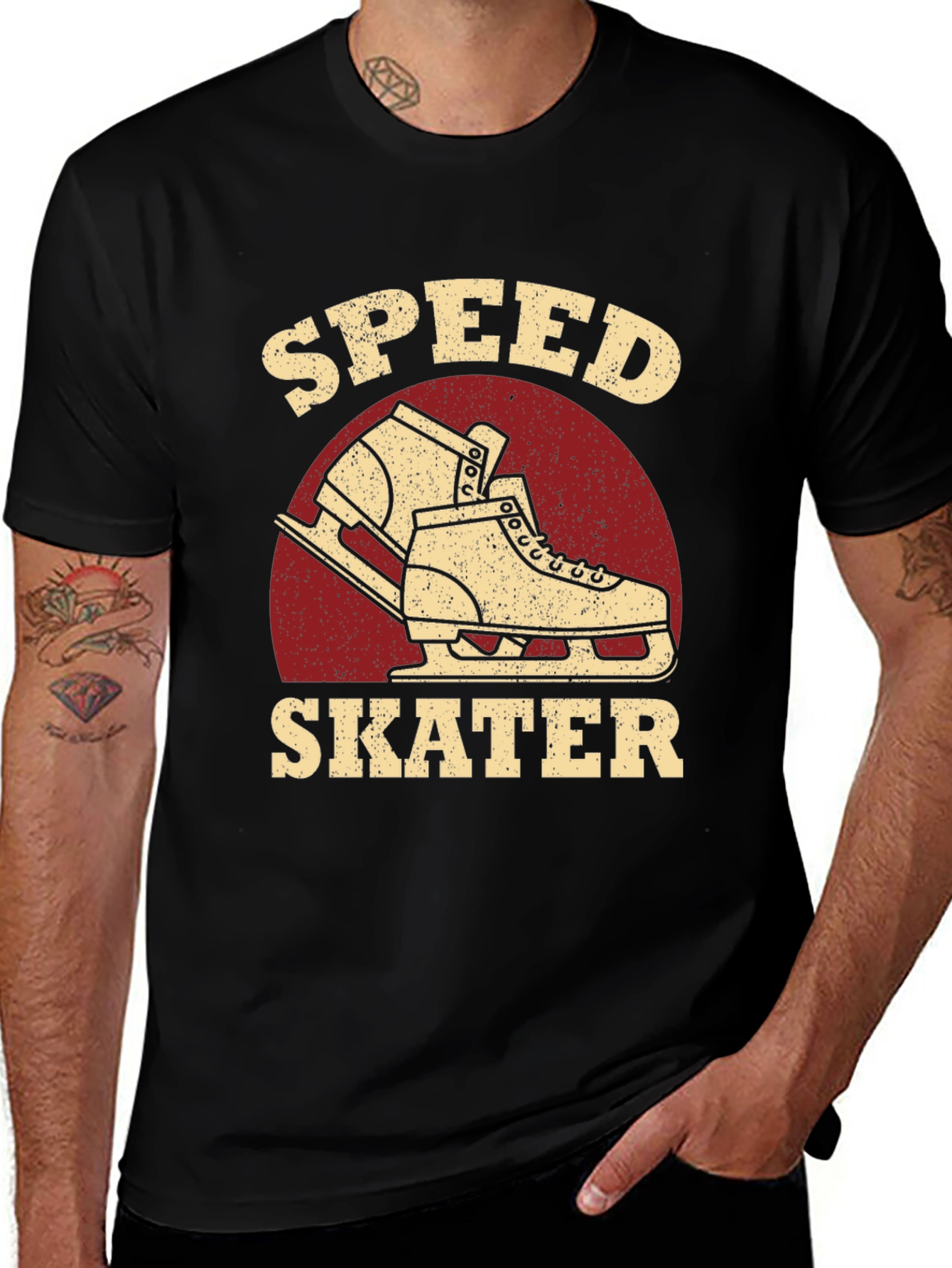 Variant 13 of Speed Skater Graphic T-Shirt - Vintage Style