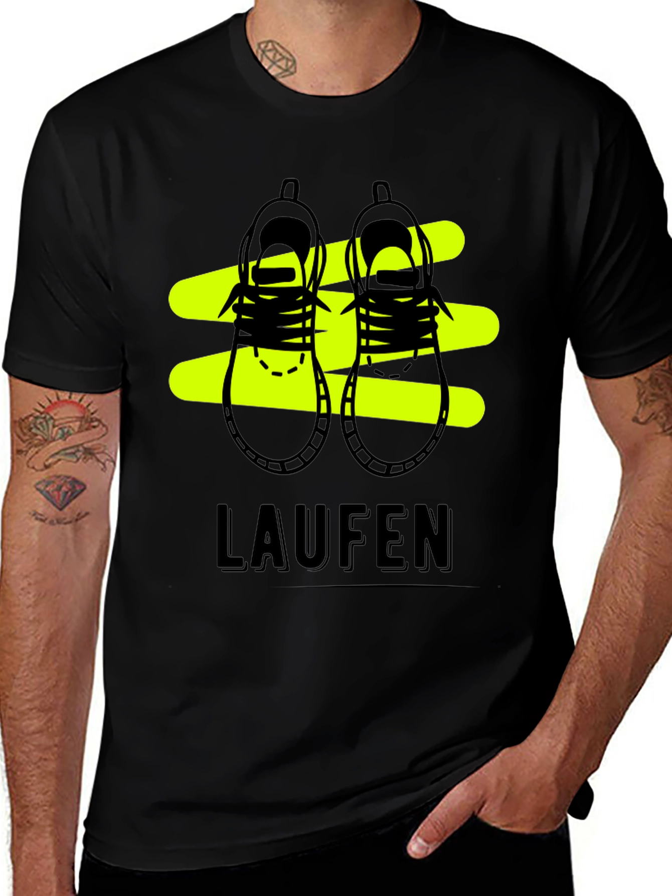 Variant 12 of Laufen Black Graphic Tee - Running Shoes