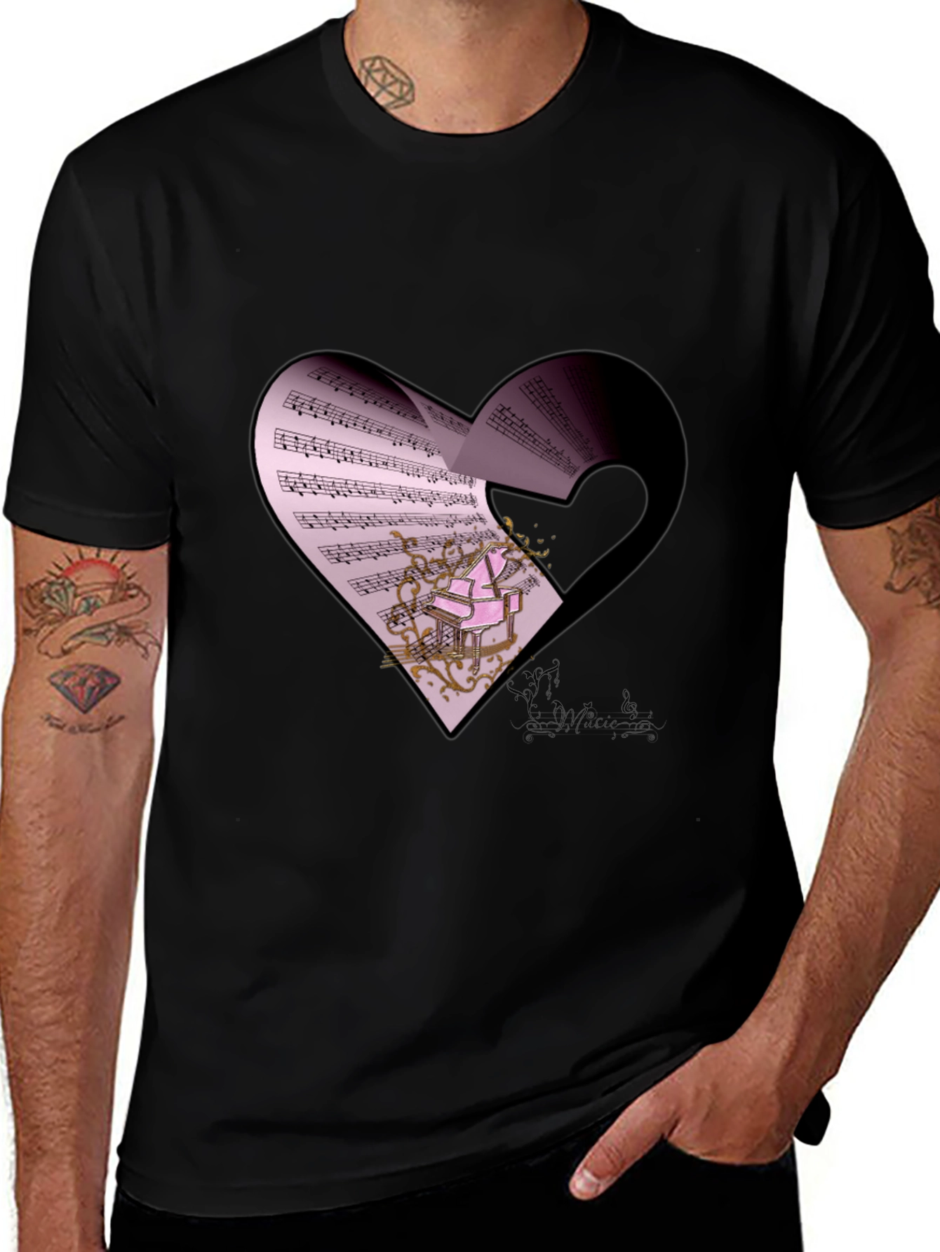 Variant 11 of Musical Heart Graphic T-Shirt