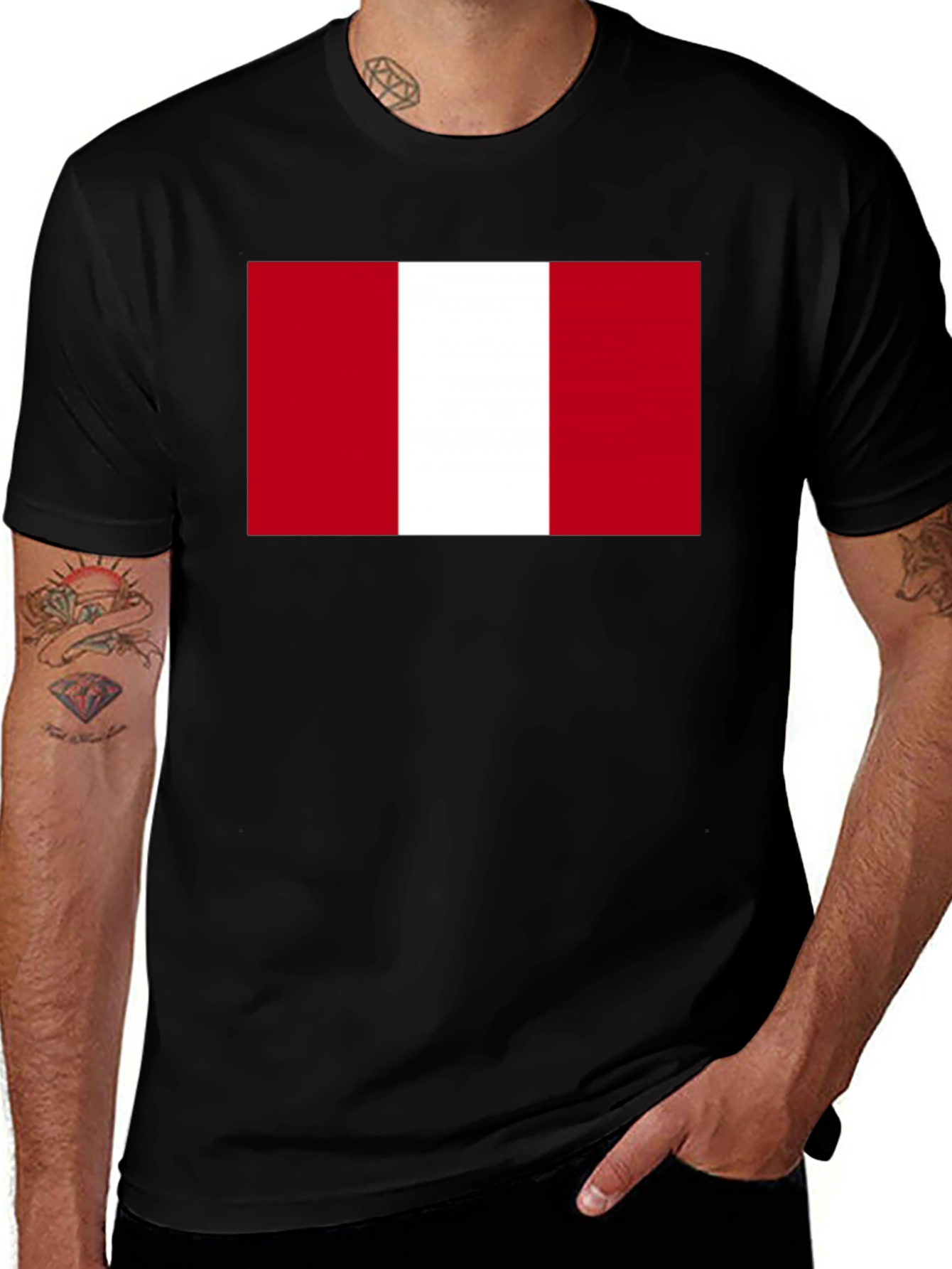 Peru Flag T-Shirt - Black, Bold National Pride