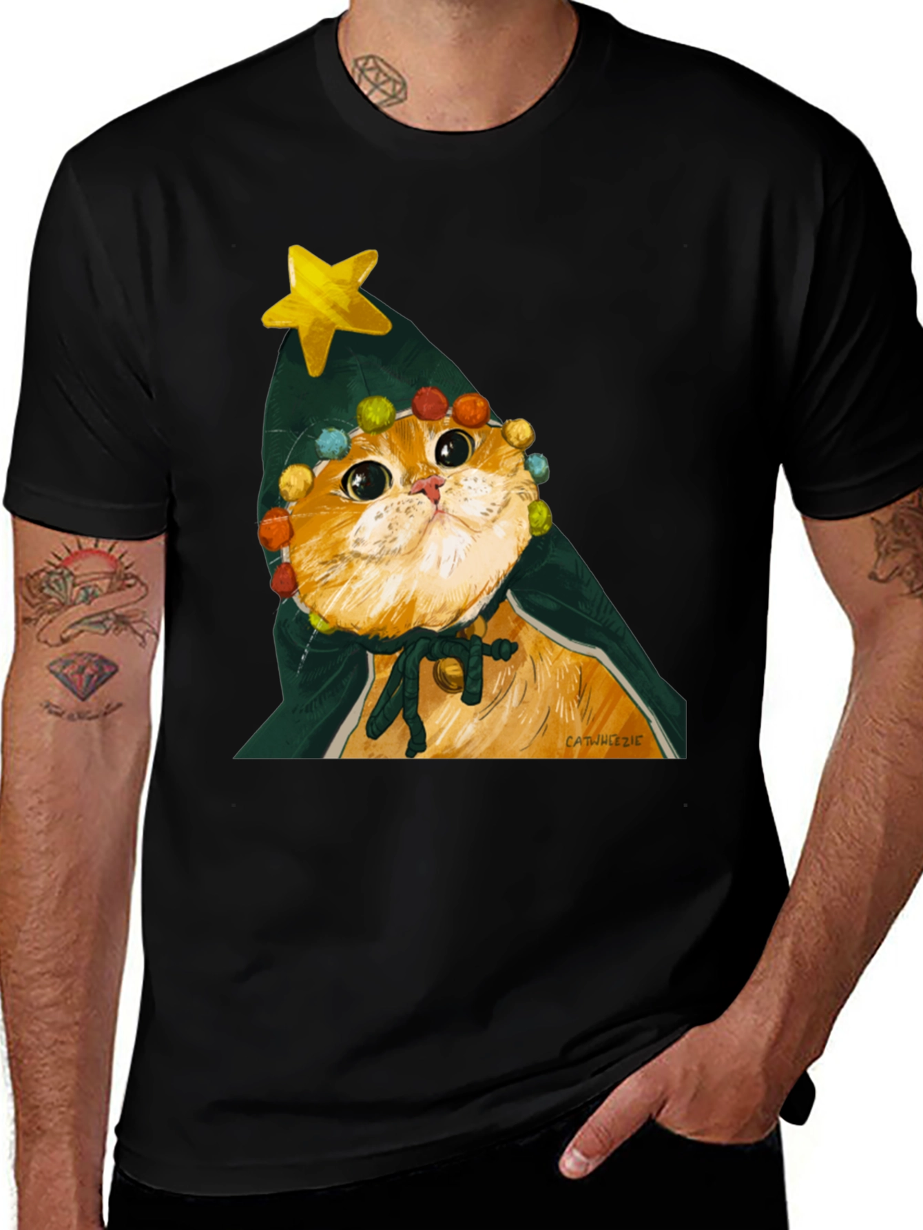 Variant 8 of Cat Christmas Tree T-Shirt