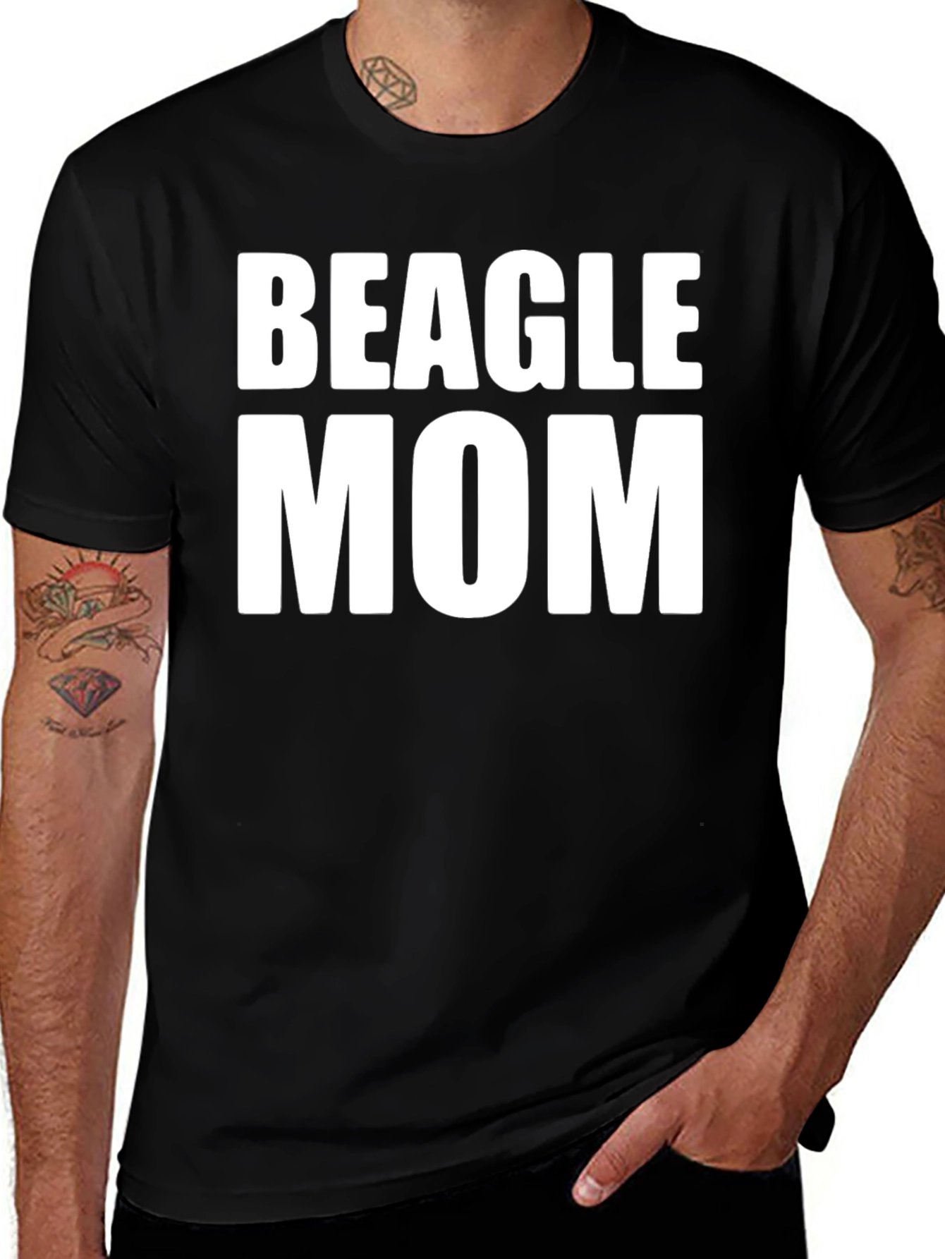 Beagle Mom T-Shirt - Black, Classic Fit