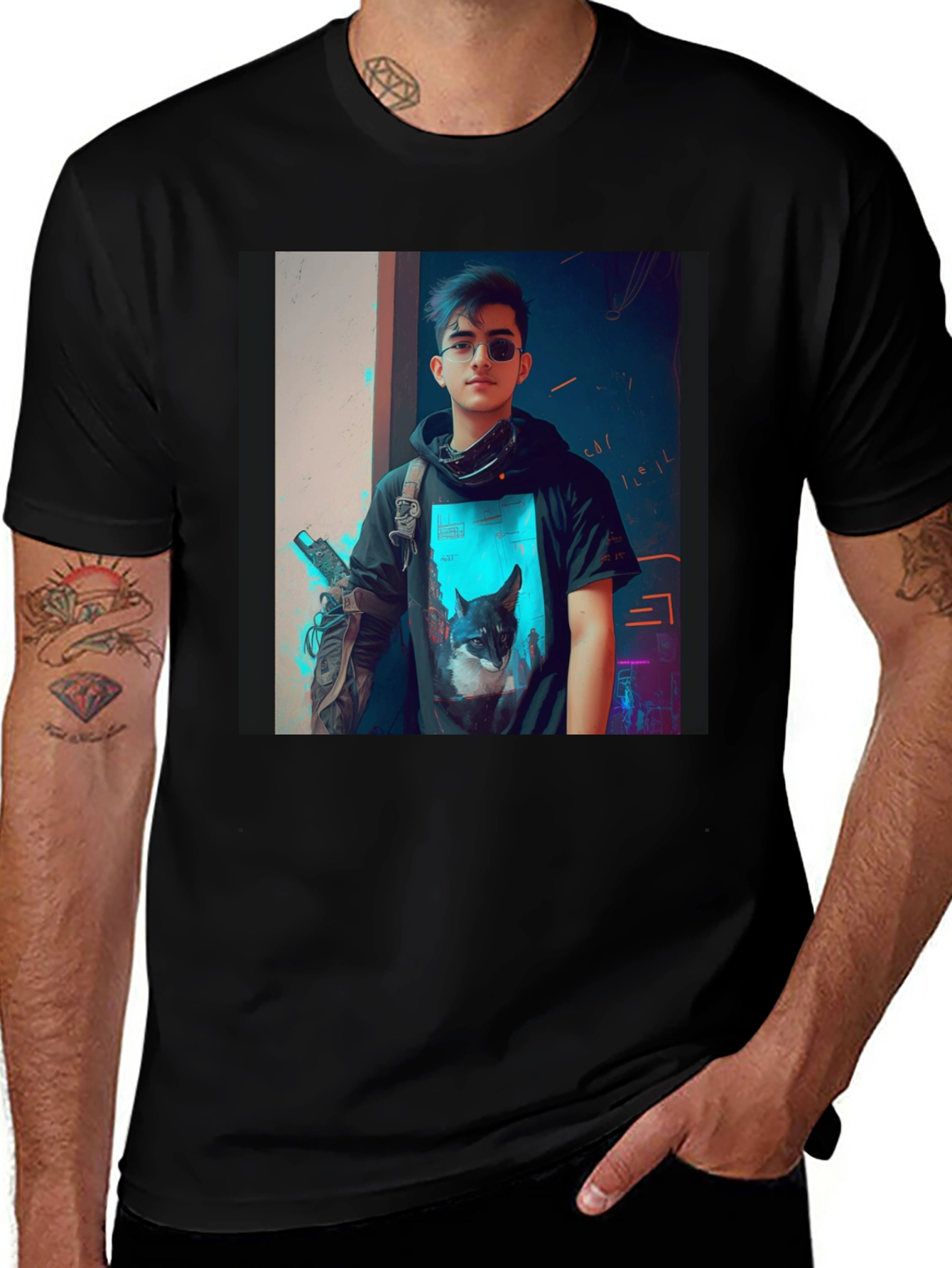Variant 24 of Cyberpunk-Style Graphic Tee