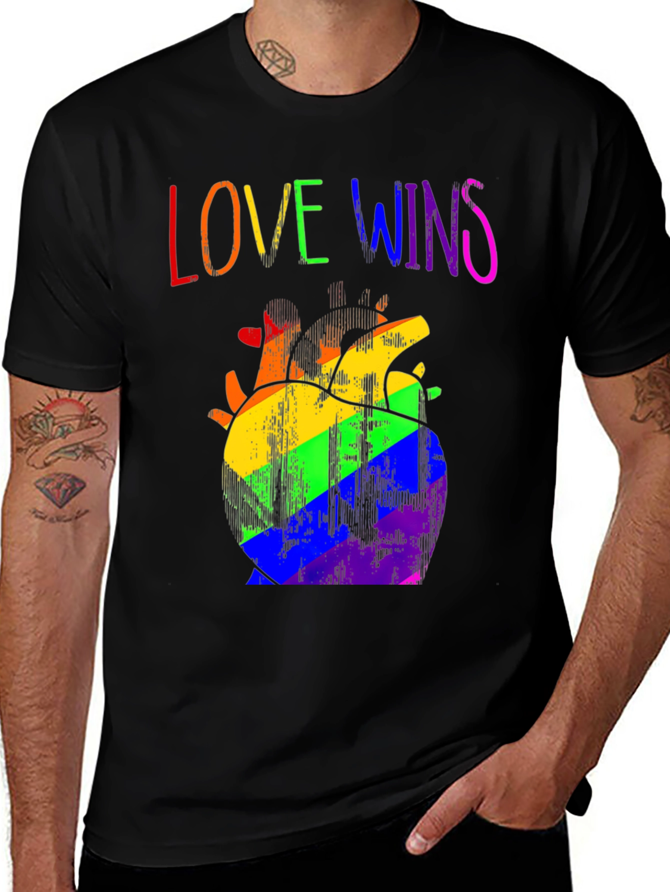 Love Wins LGBTQ+ Heart T-Shirt - Pride Month