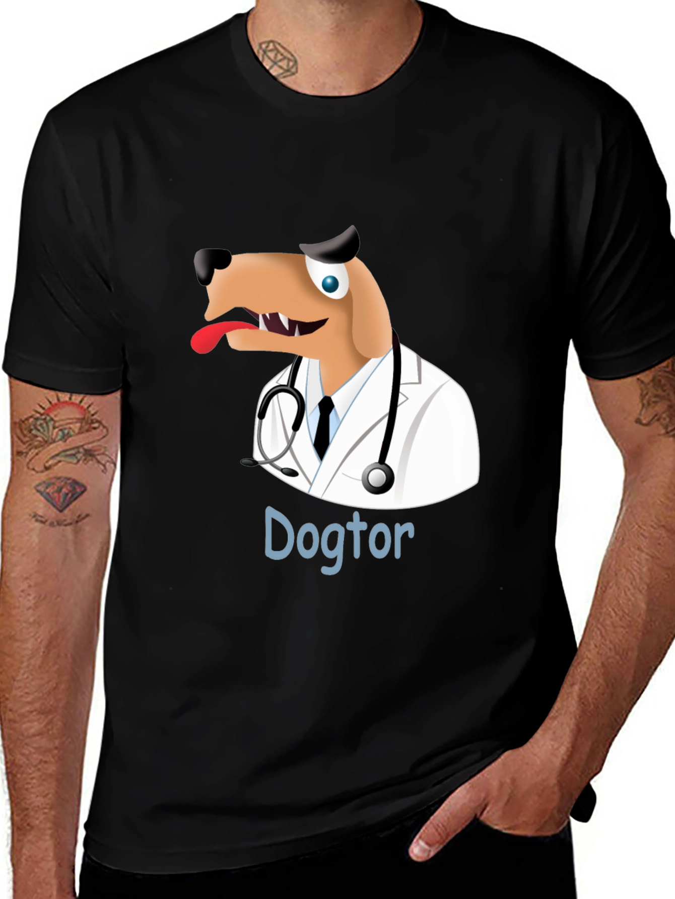 Black Dogtor T-Shirt - Funny Doctor Dog Tee main image