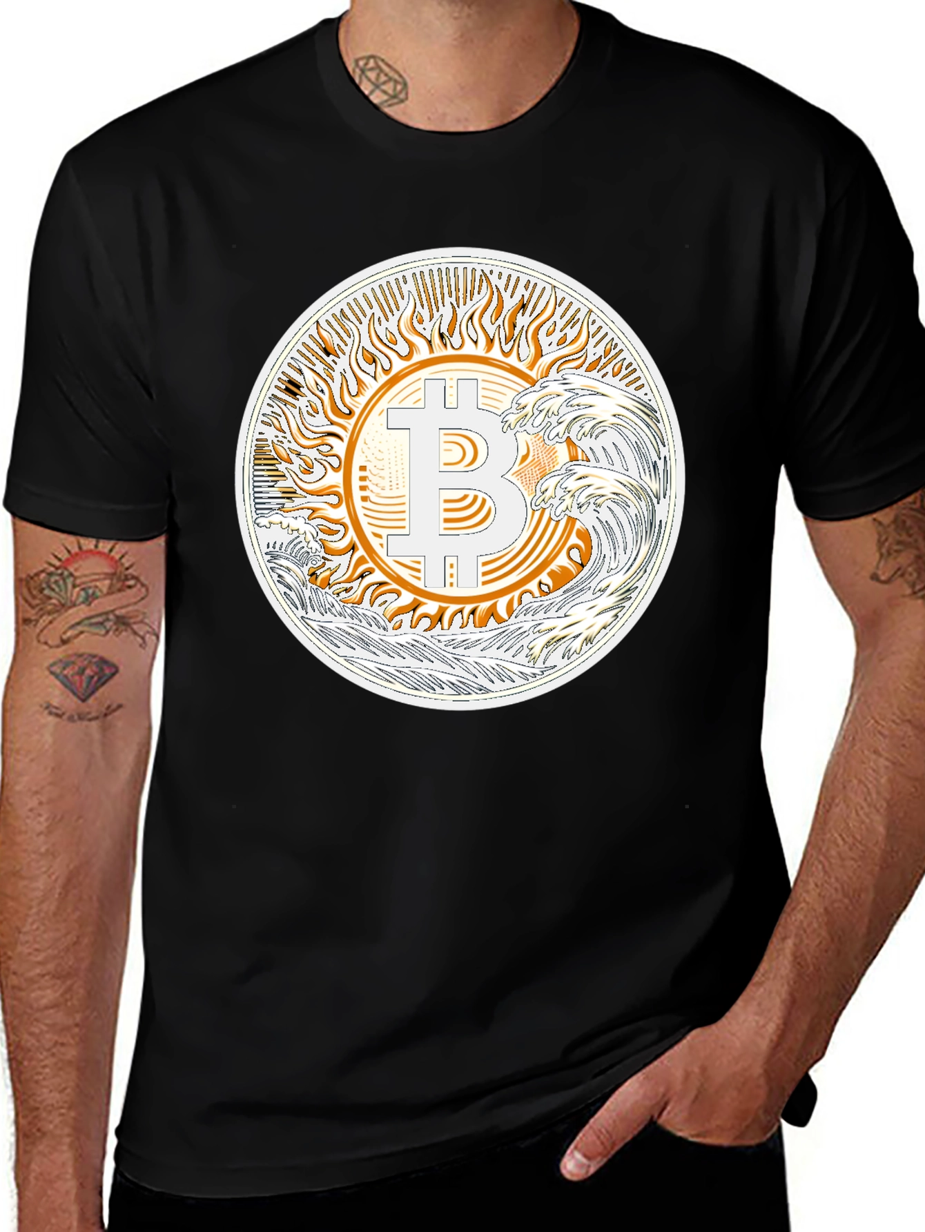 Bitcoin Wave T-Shirt - Crypto Currency Style