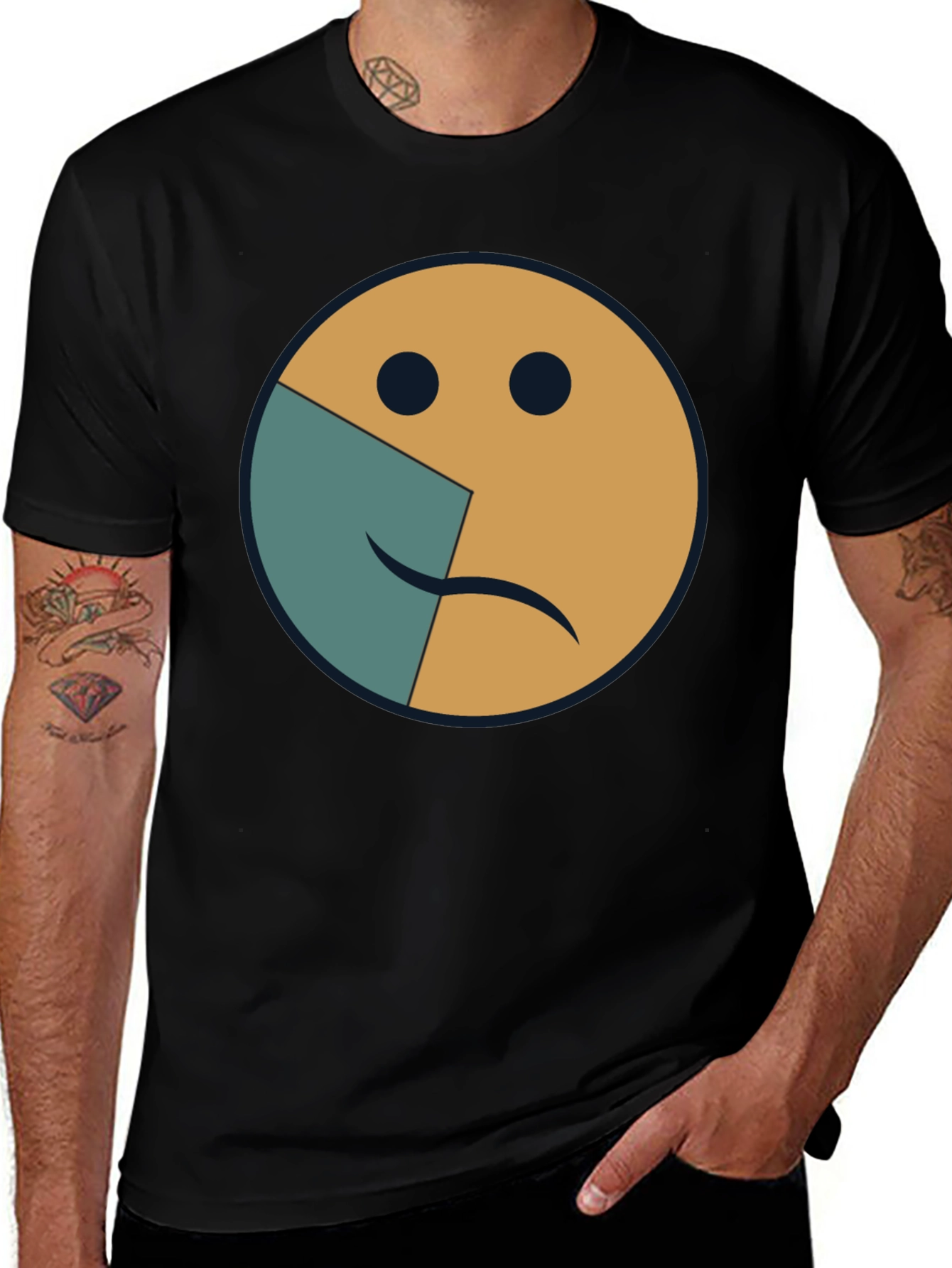 Variant 18 of Two-Faced Emoji Graphic Tee - Express Yourself!