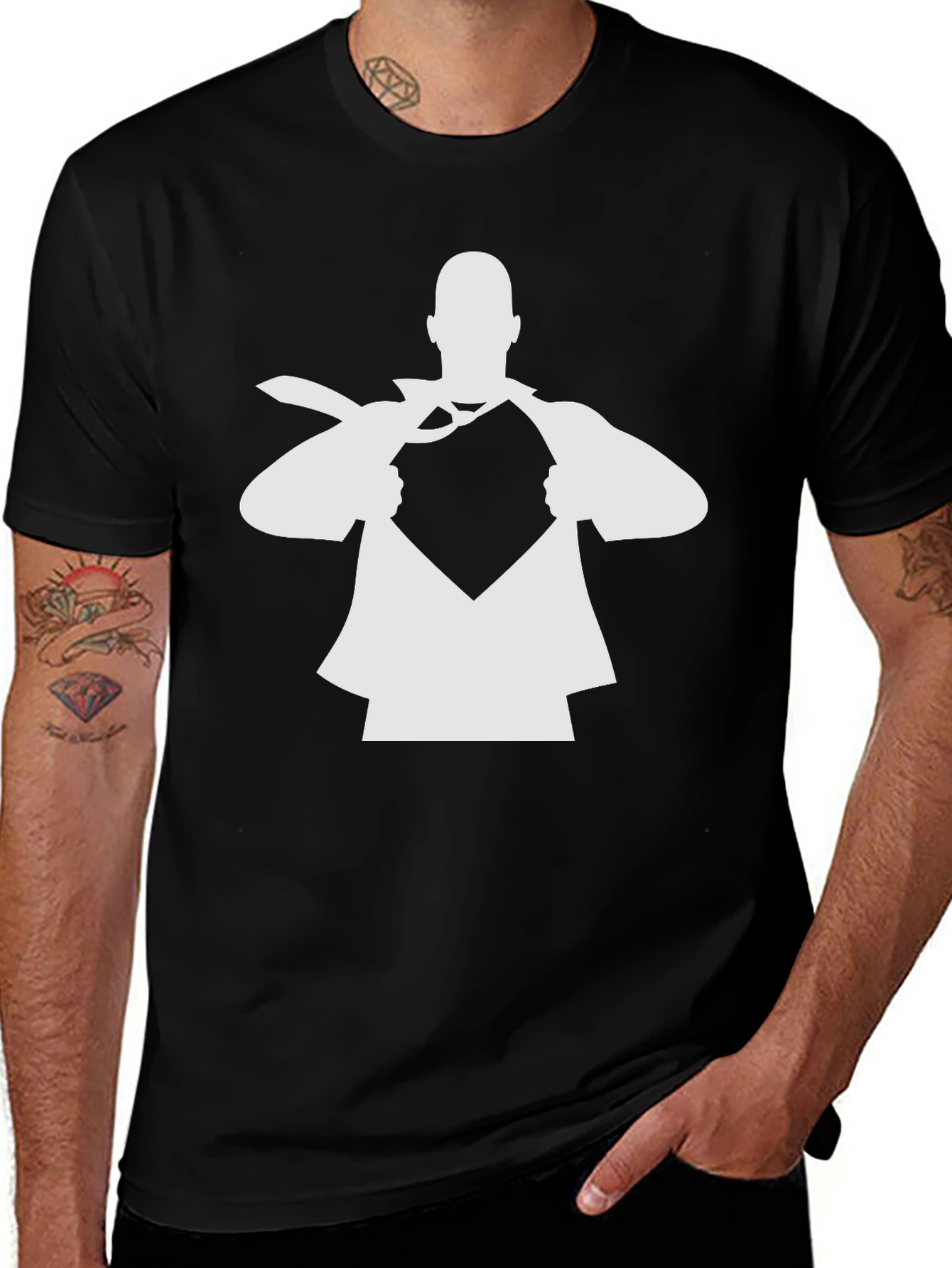 Superhero Reveal T-Shirt - Black