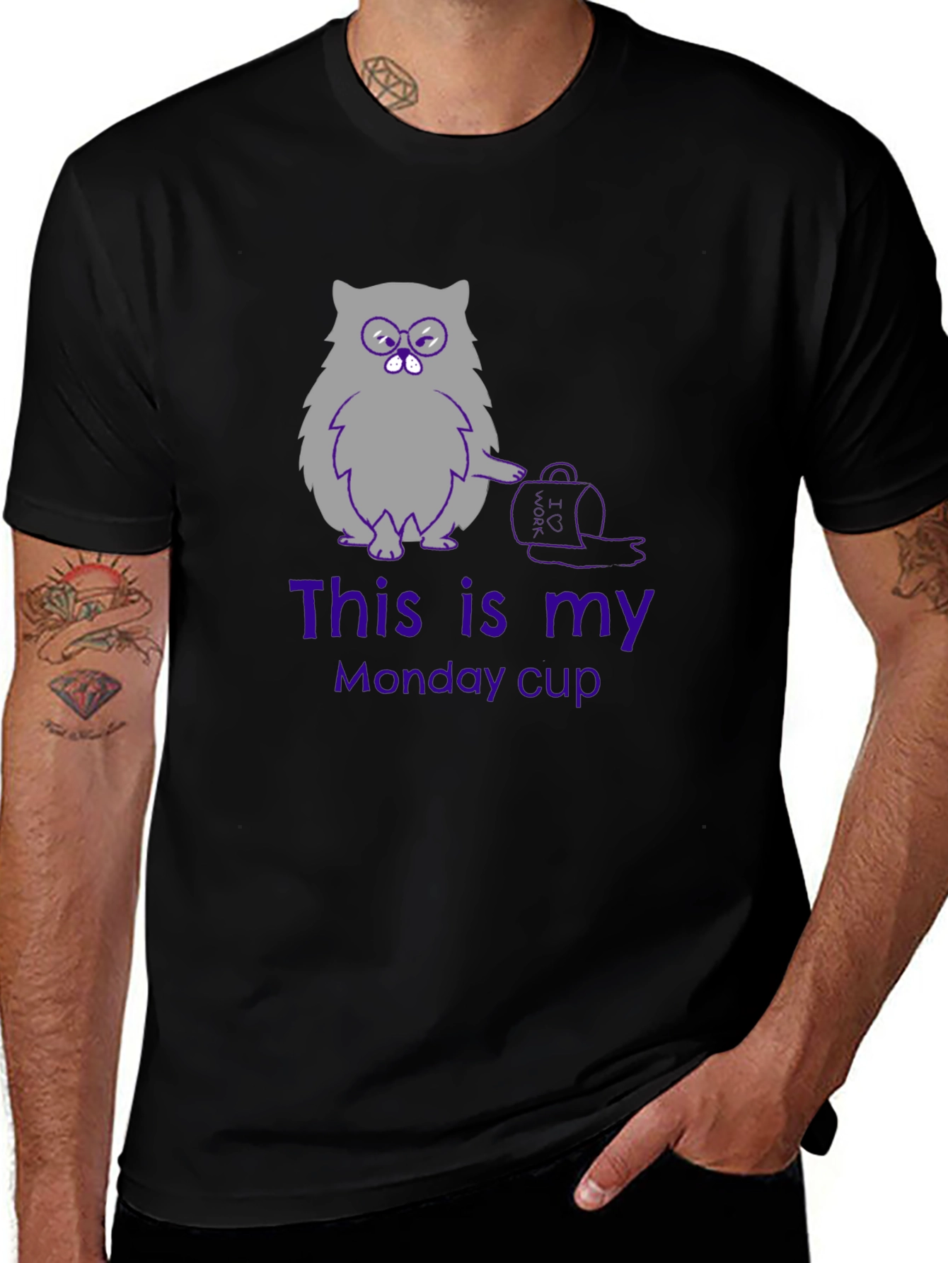 Variant 6 of Funny Cat Monday Cup T-Shirt