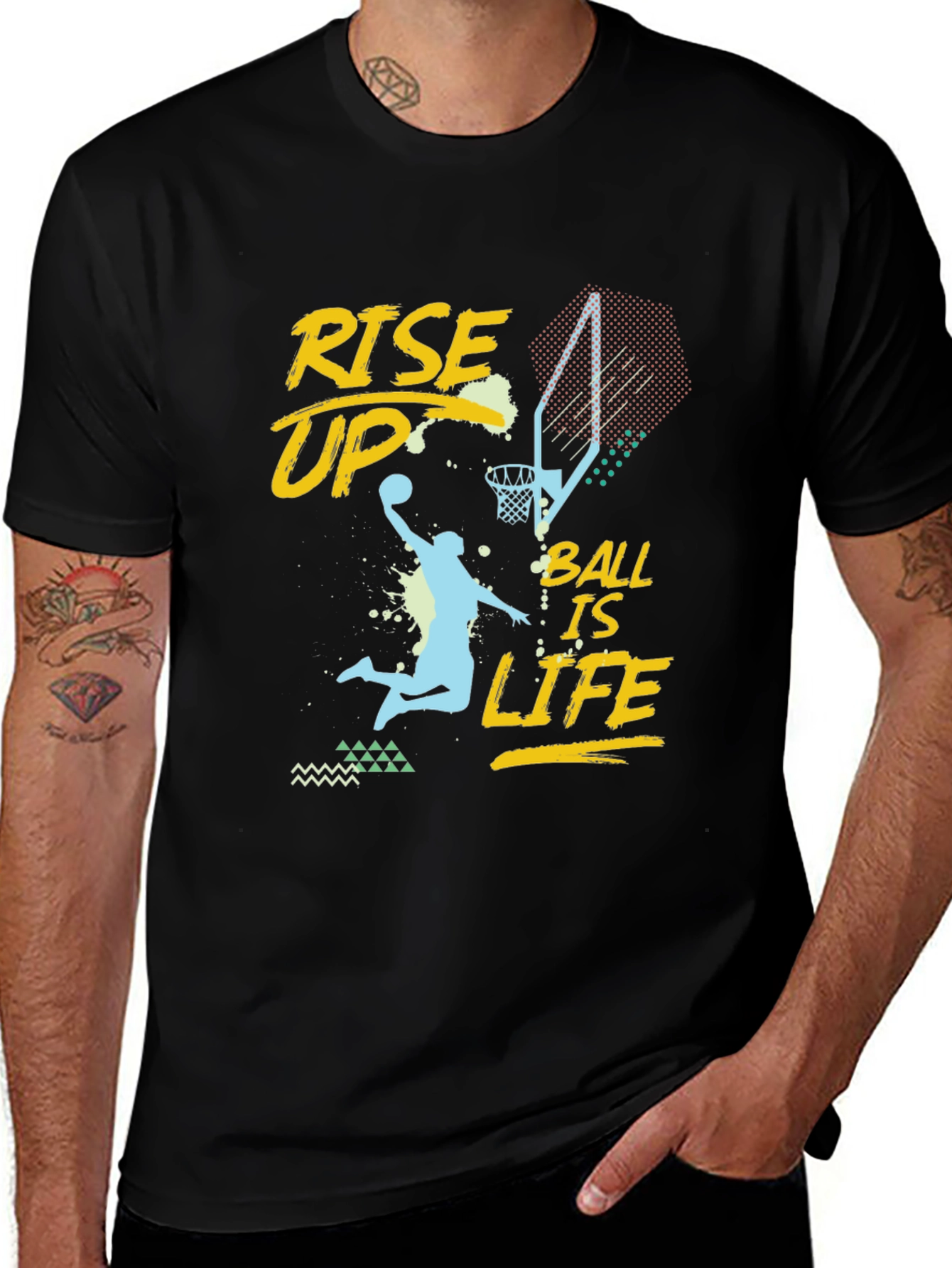 Rise Up Ball is Life Black T-Shirt