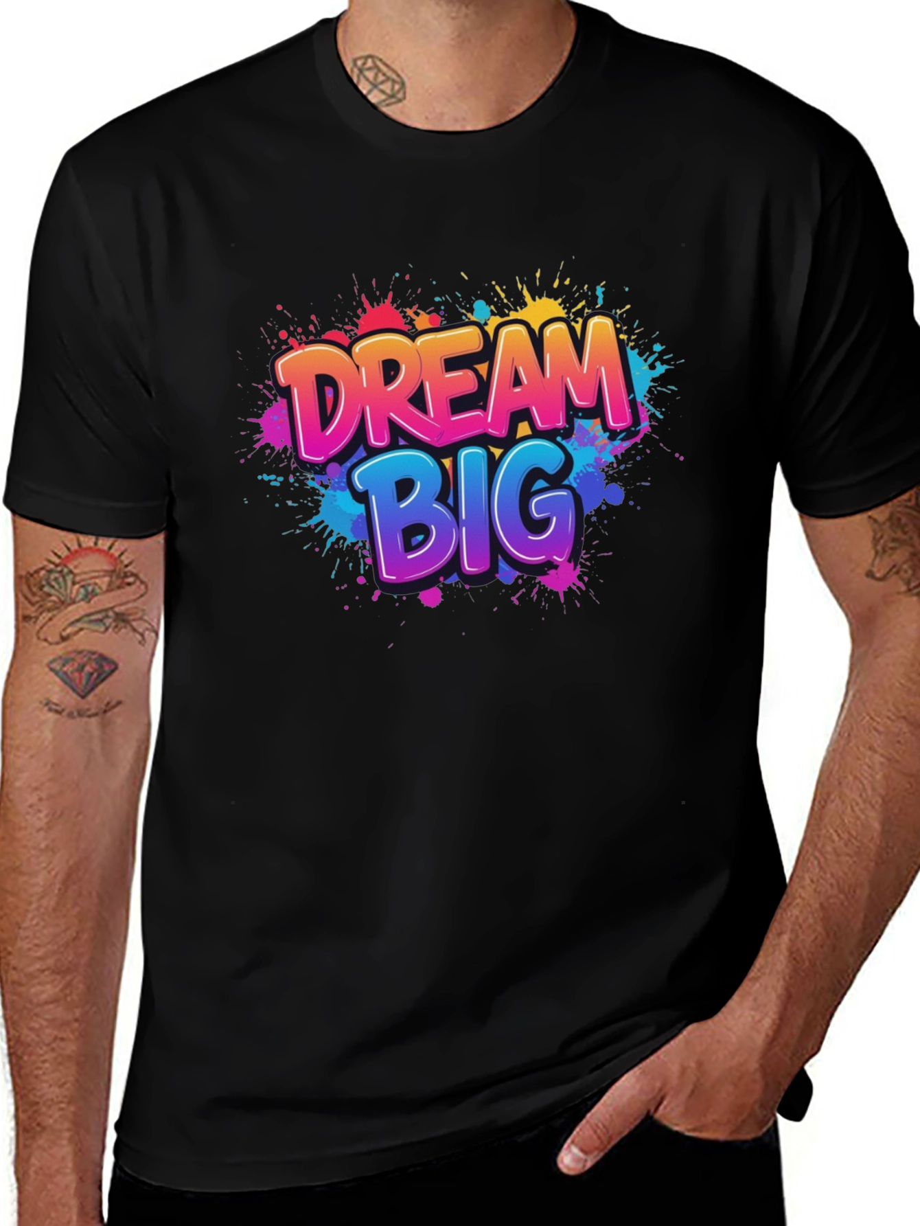 Variant 29 of Dream Big Graphic Print Crew Neck T-Shirt