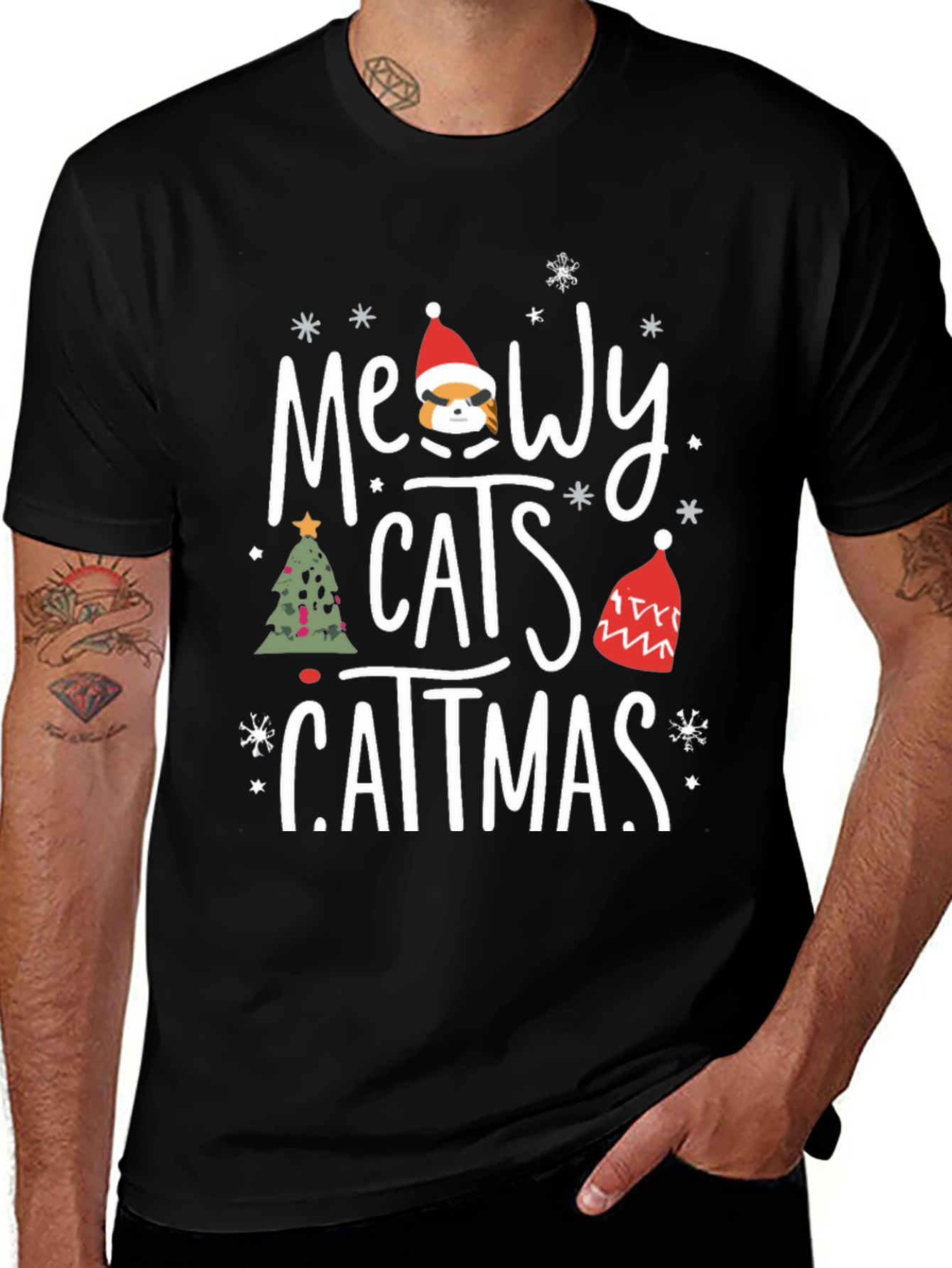 Variant 26 of Meowy Catmas T-Shirt - Holiday Cat Lover Tee