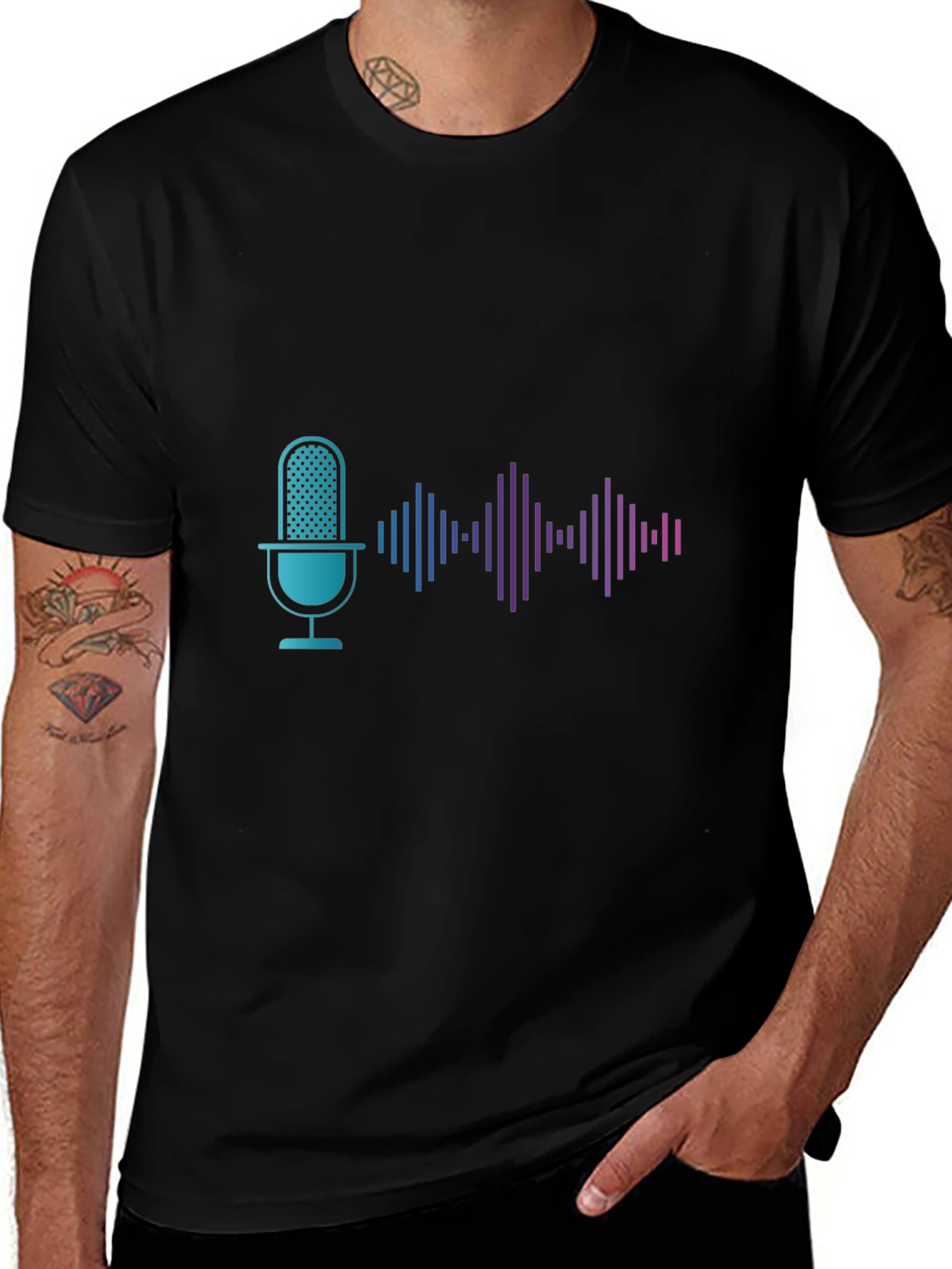 Variant 18 of Podcast Microphone Wave Graphic Tee
