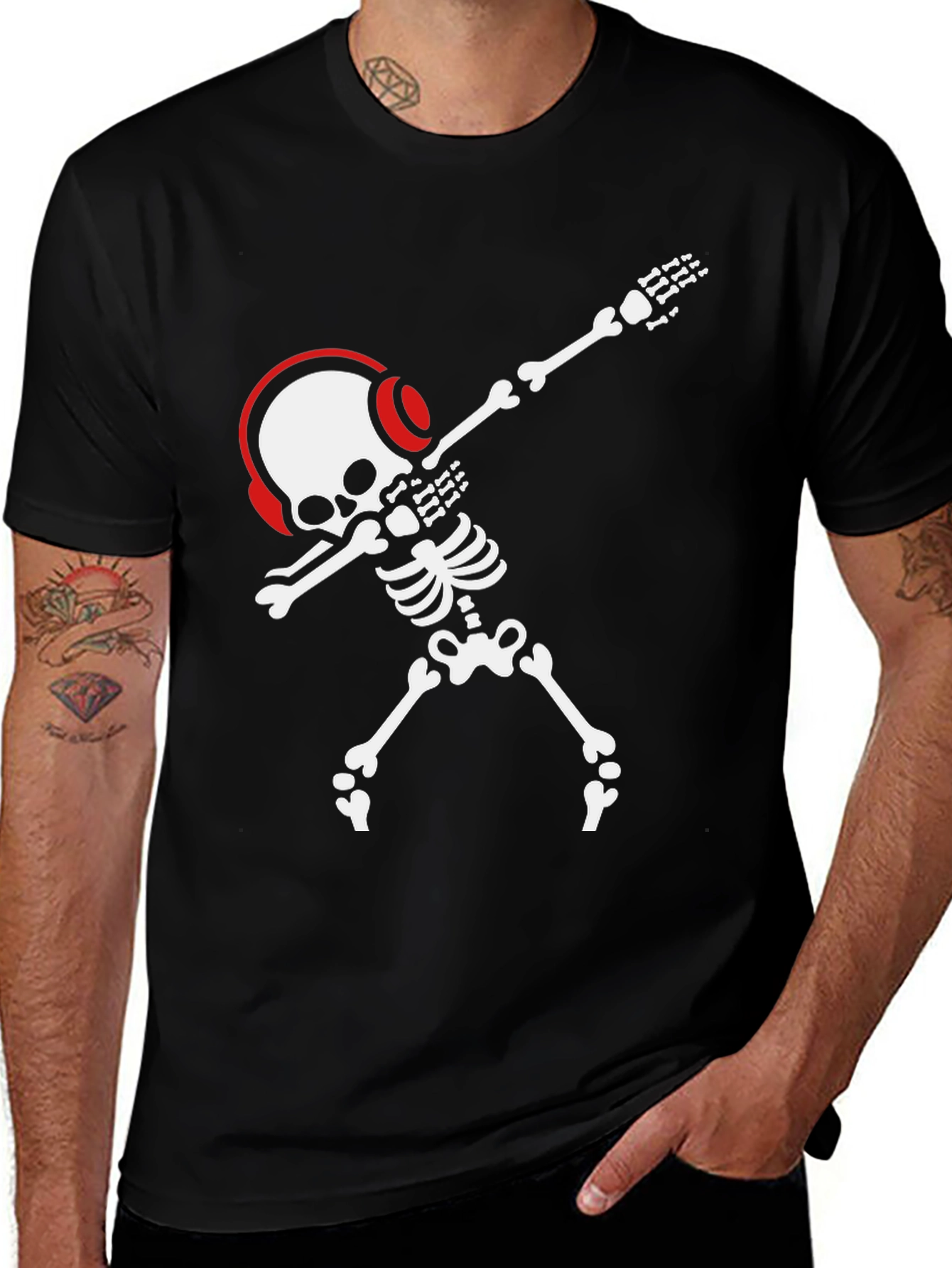 Variant 3 of Dabbing Skeleton Graphic Tee - Halloween Party Shirt