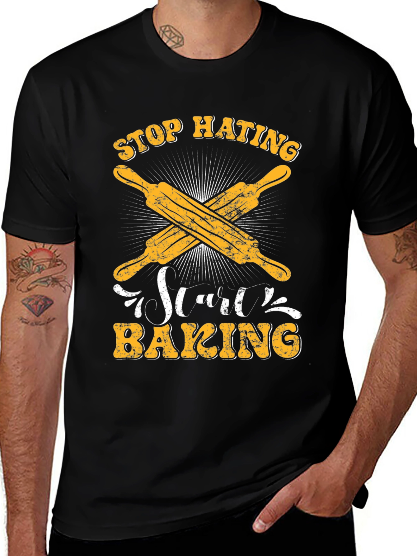 Stop Hating, Start Baking Black T-Shirt
