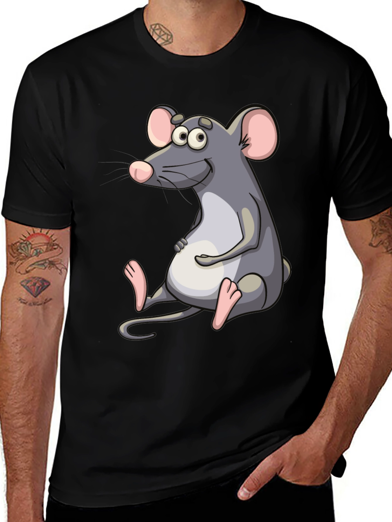 Variant 22 of Cartoon Mouse Graphic Tee - Funny Rat Design
