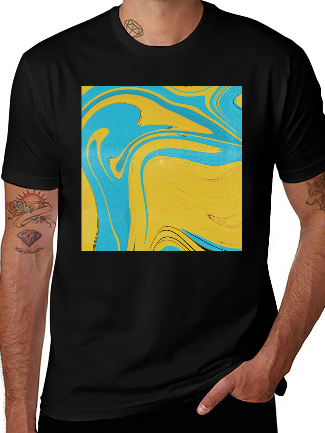 Variant 21 of Abstract Swirl Graphic Tee - Modern Art Shirt