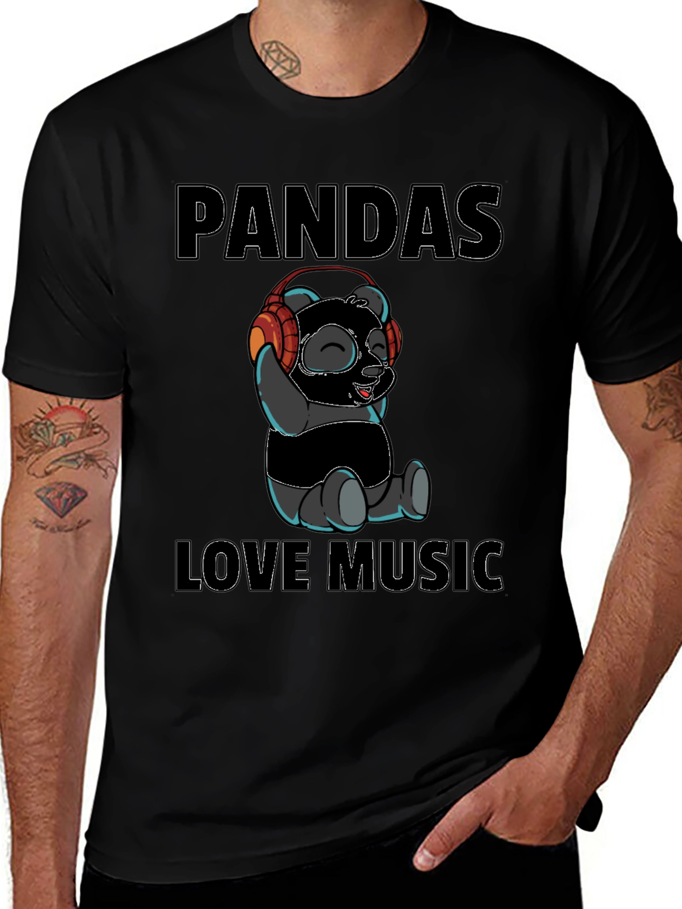 Variant 26 of Panda Loves Music Graphic T-Shirt
