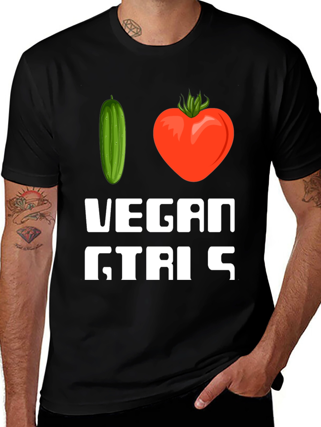 Variant 12 of Vegan Girls T-Shirt - Cucumber Heart