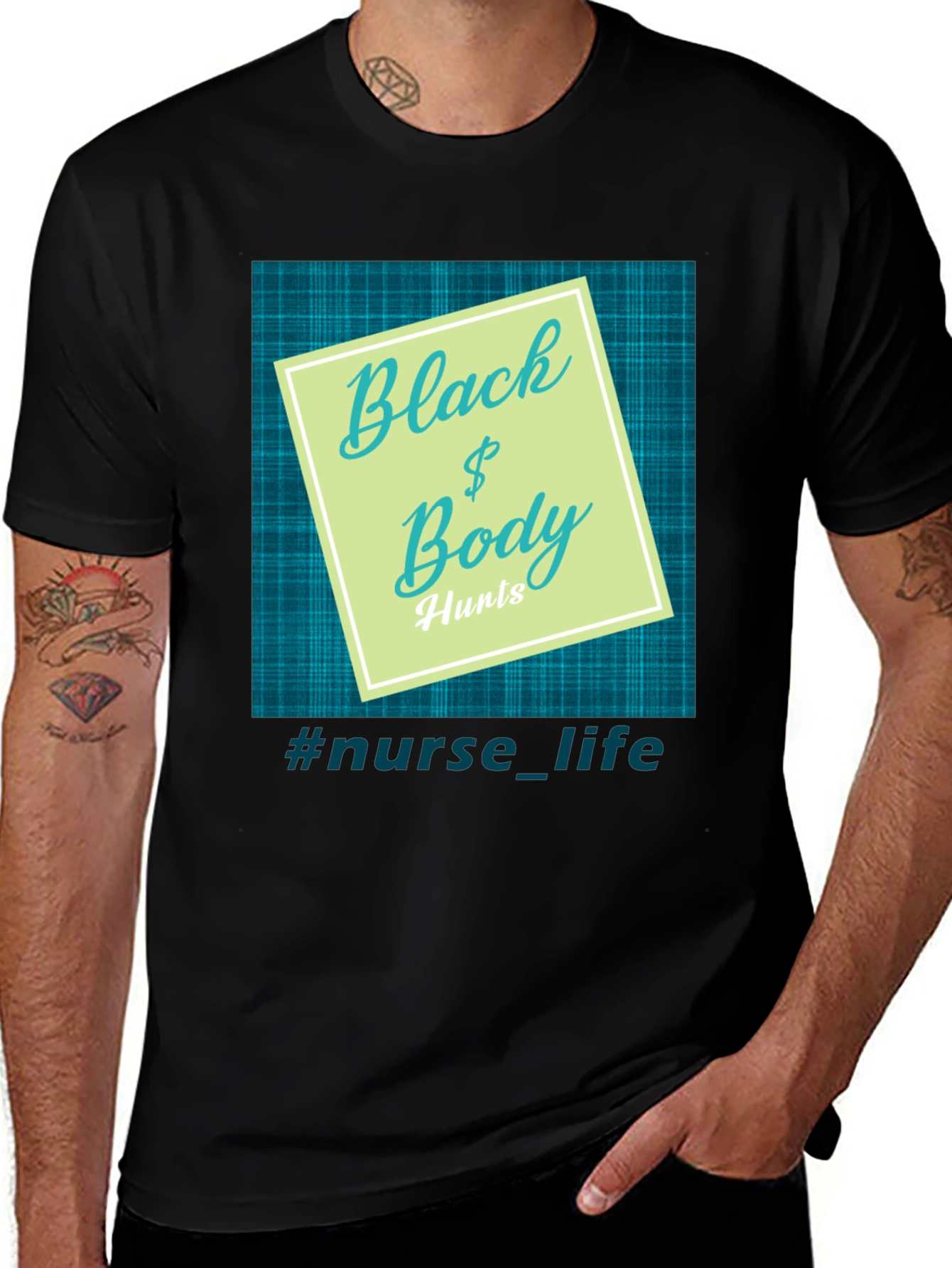 Variant 13 of Black Body Hunts Nurse Life T-Shirt