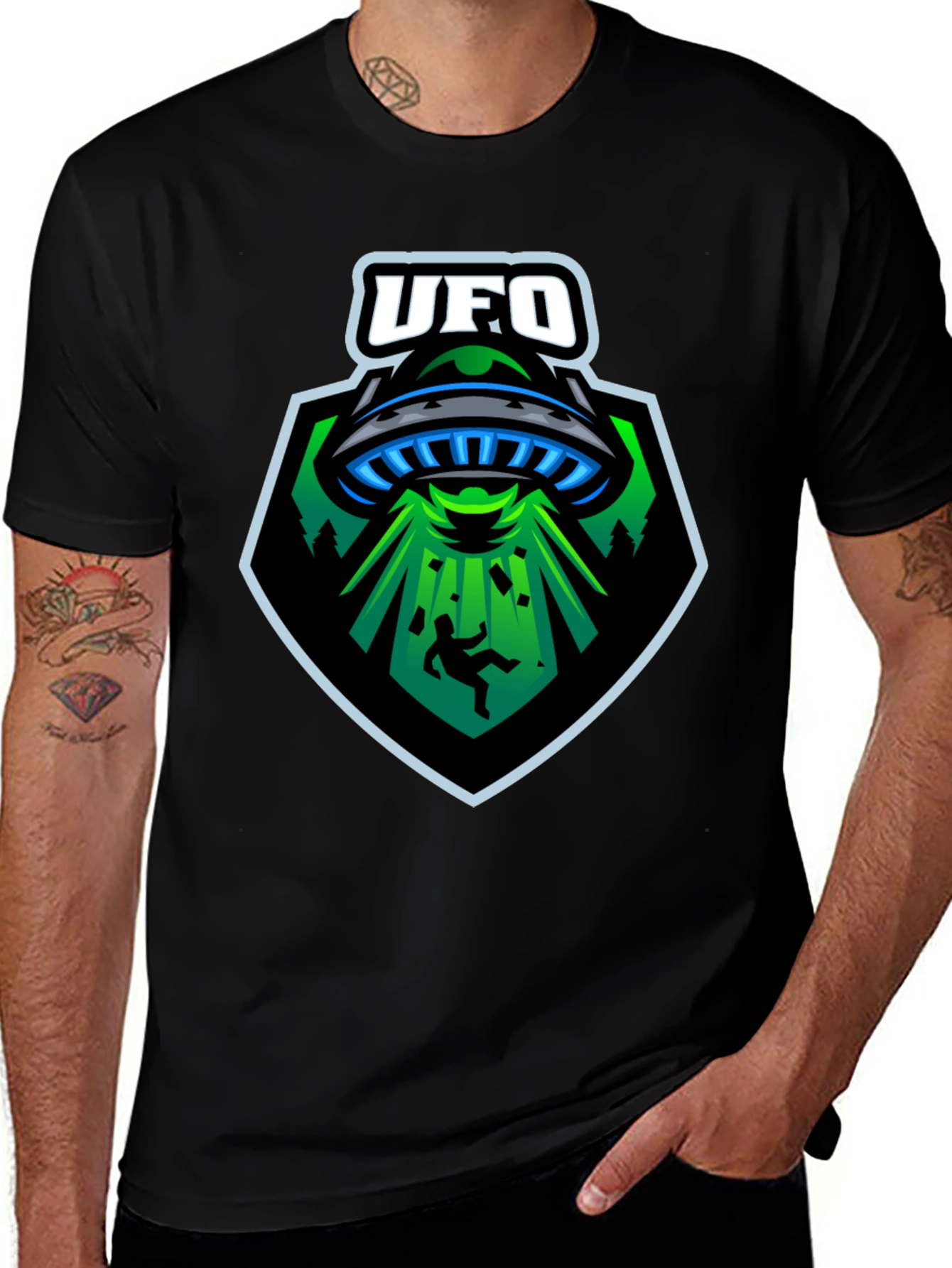 UFO Abduction Graphic T-Shirt - Alien Invasion Tee