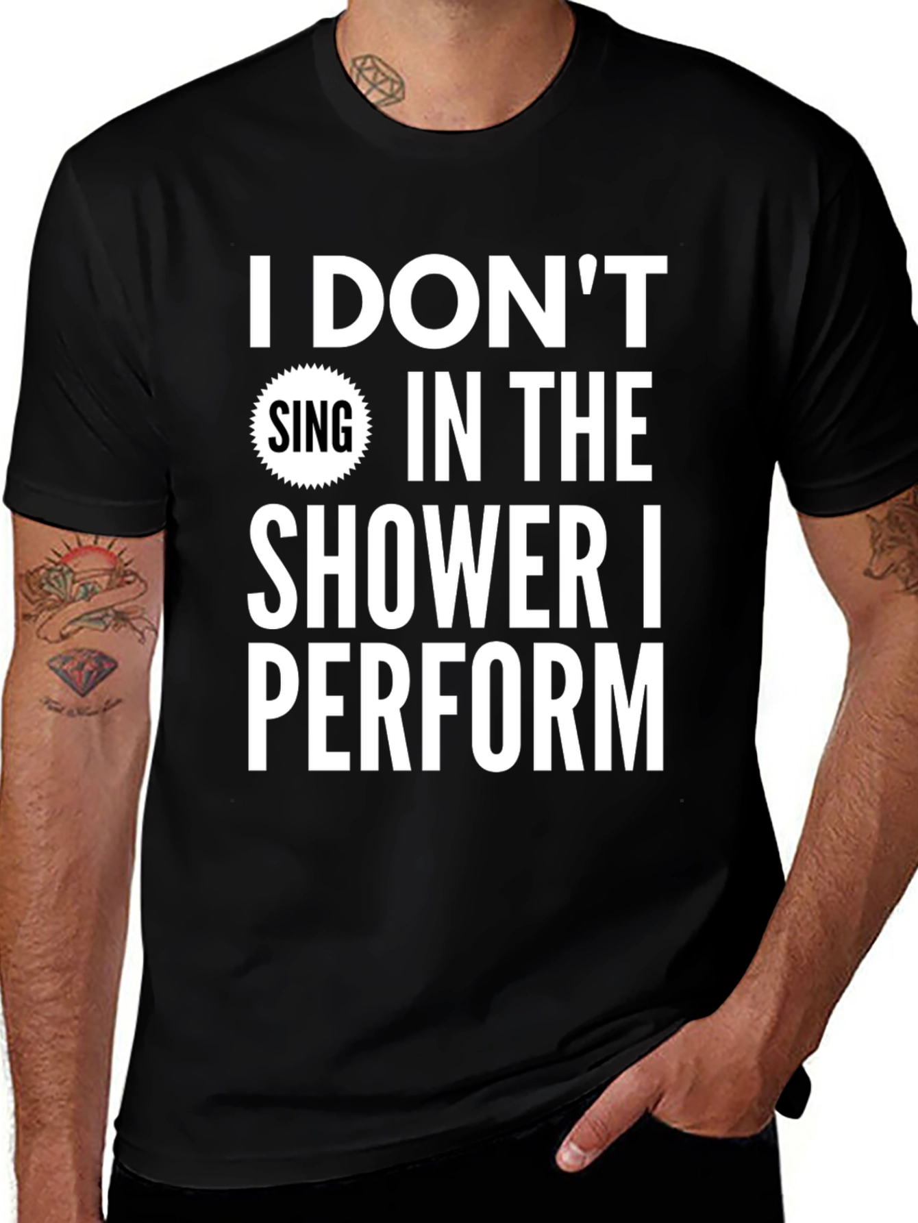 Variant 10 of Funny Shower Singer T-Shirt