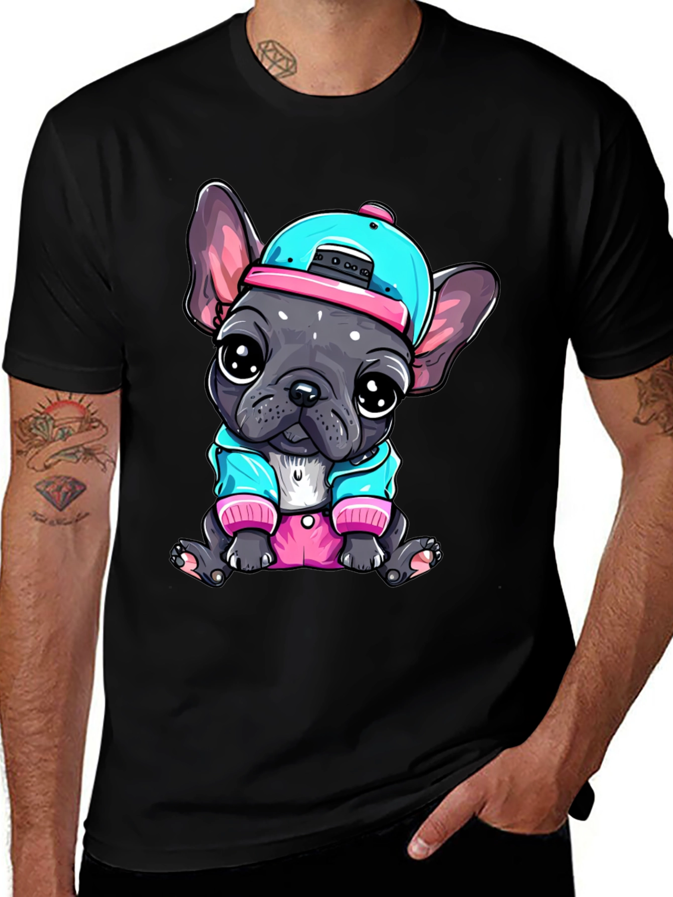 Variant 22 of Cool Bulldog Pup Graphic Tee