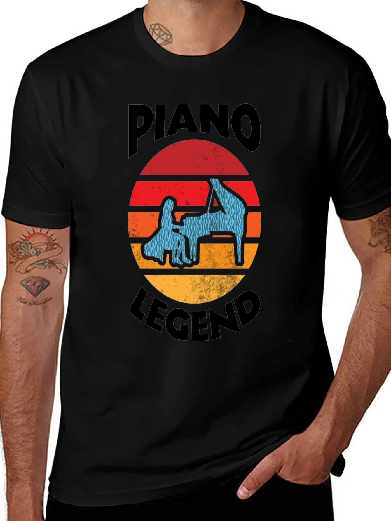 Variant 8 of Piano Legend T-Shirt - Retro Music Lover Tee