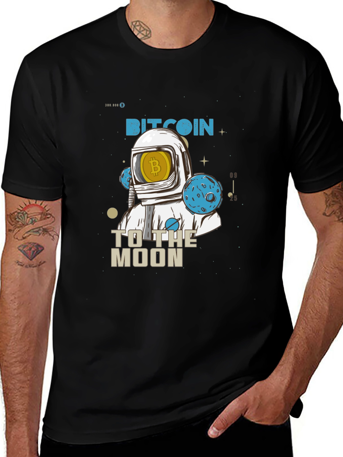 Bitcoin To The Moon Graphic T-Shirt