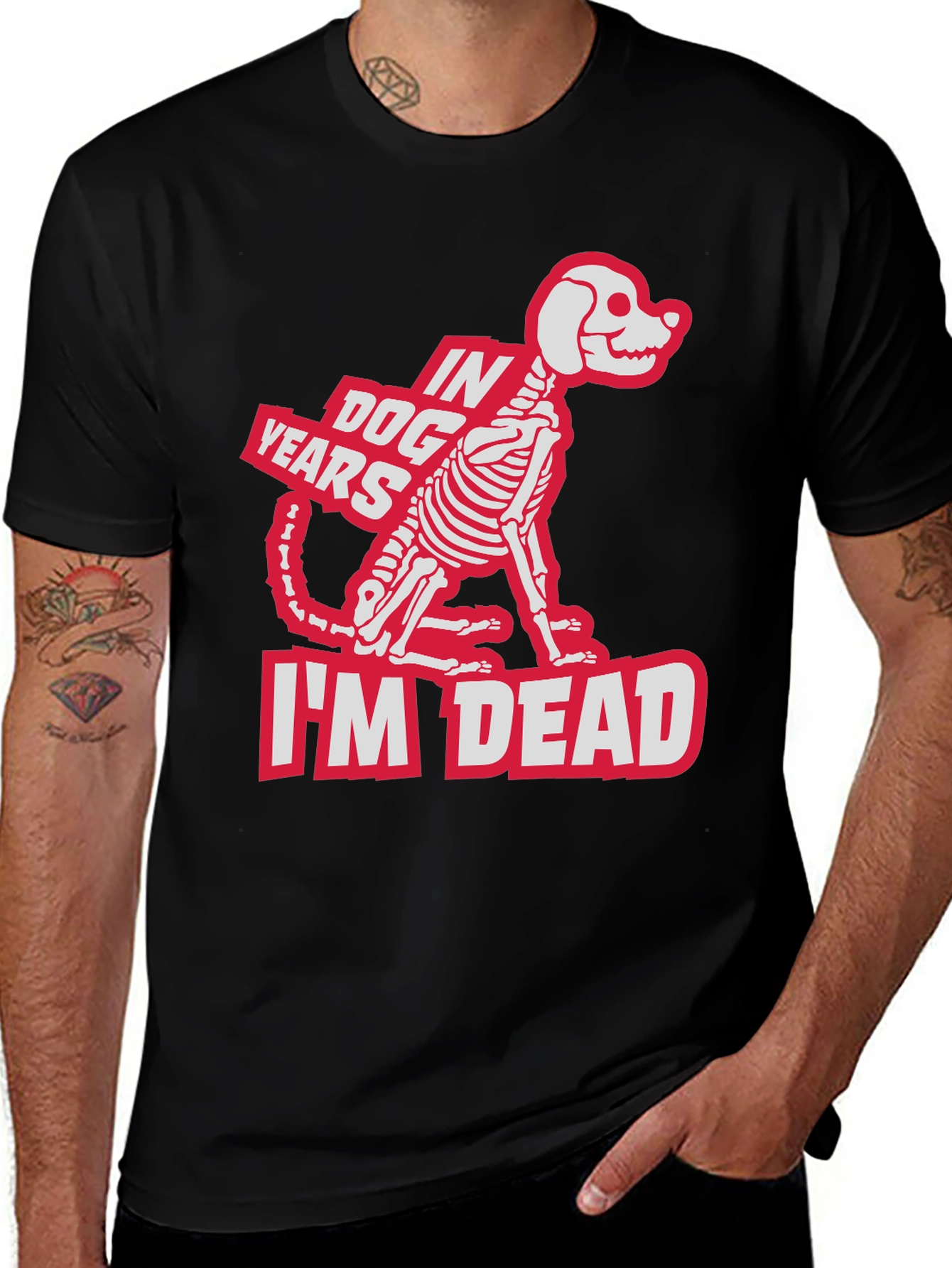 Variant 22 of Dog Years I'm Dead Skeleton Graphic T-Shirt
