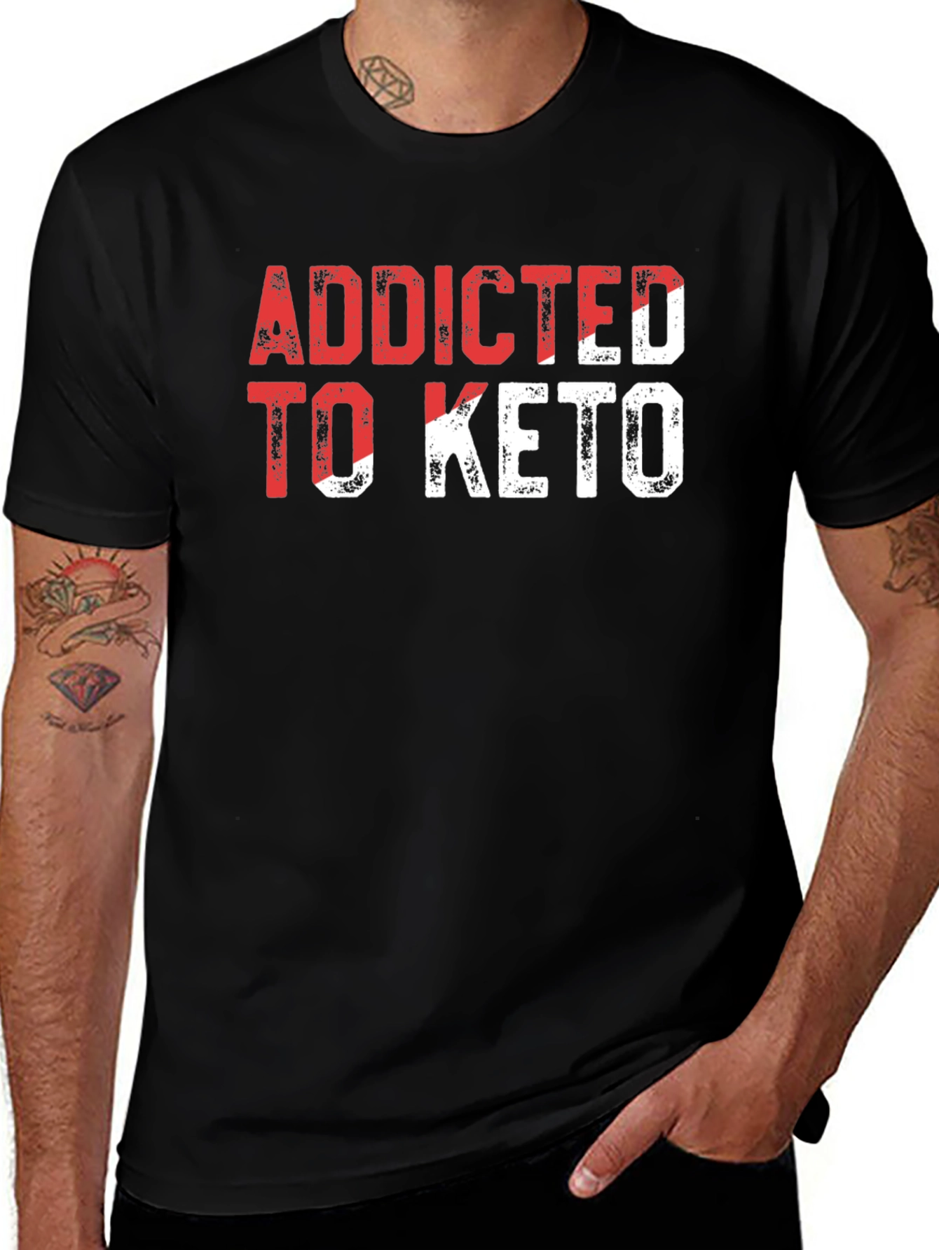 Variant 2 of Addicted to Keto T-Shirt - Black Casual Tee