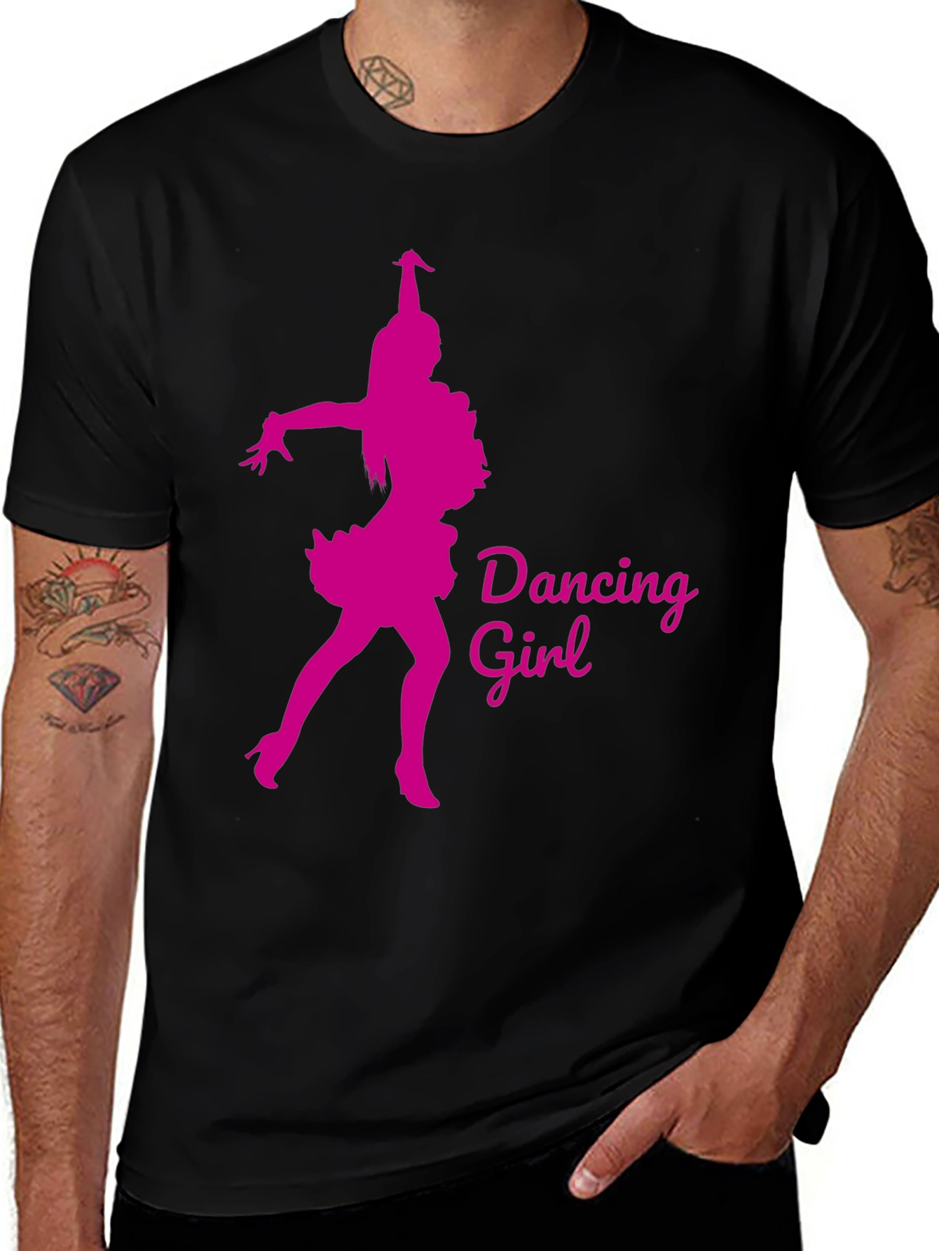 Dancing Girl Graphic Tee - Black