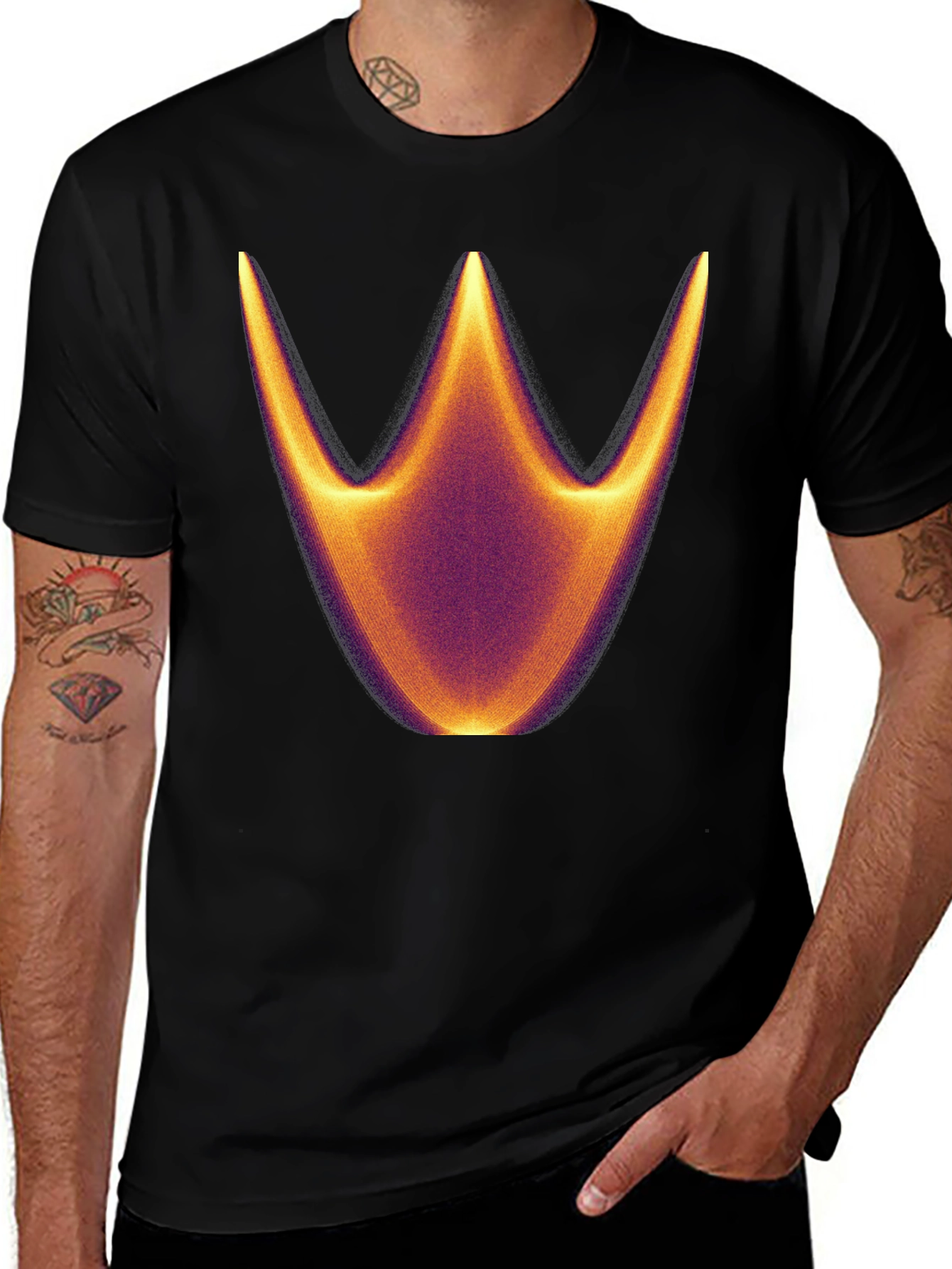 Variant 7 of Abstract Crown Graphic Black T-Shirt