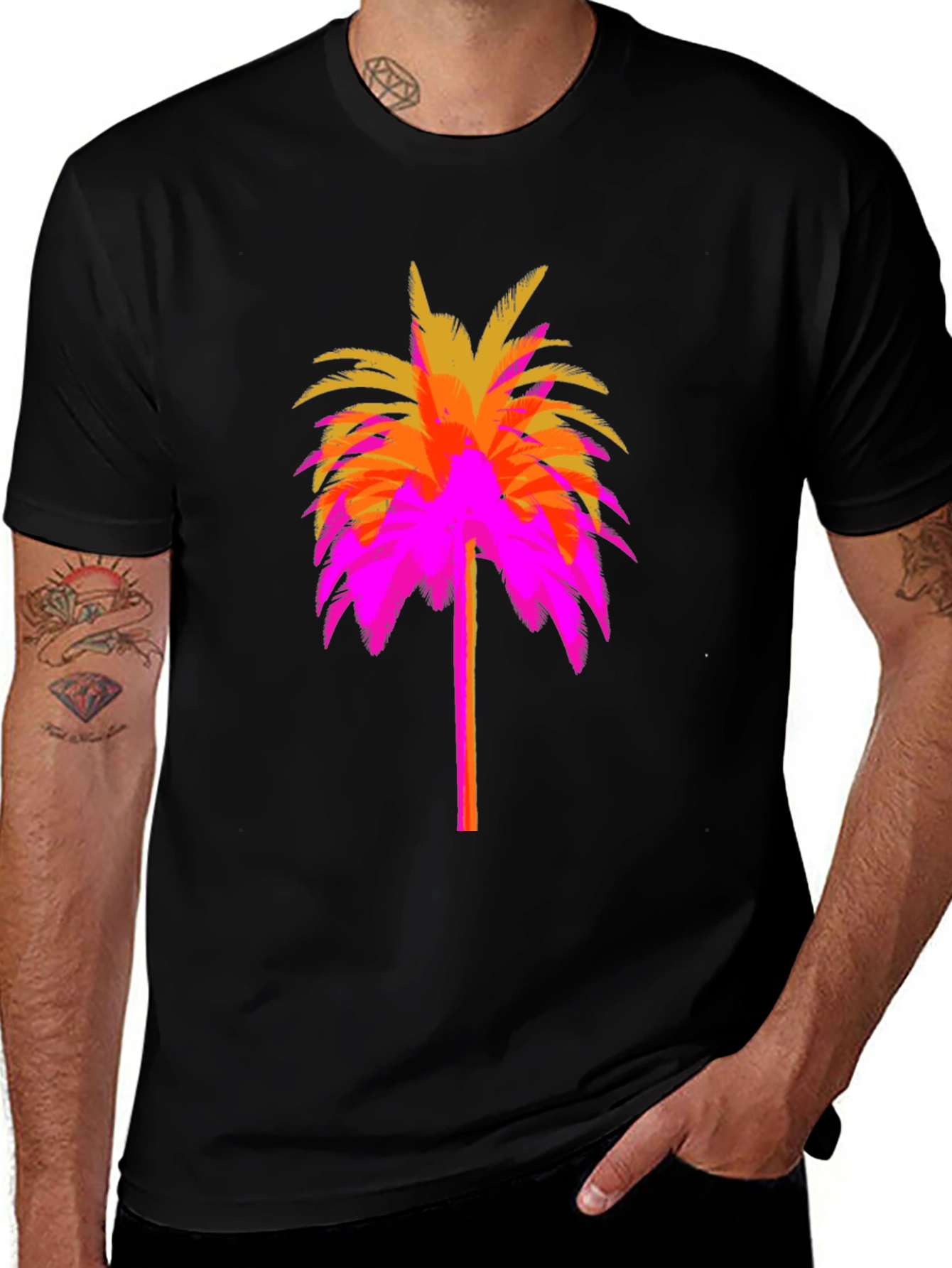 Variant 19 of Vibrant Palm Tree Graphic Tee