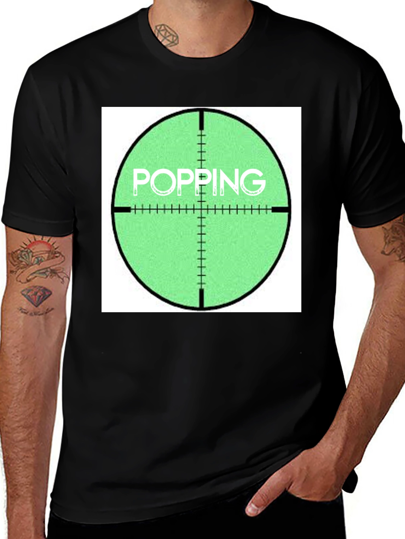 Variant 30 of Popping Target Graphic Tee - Funny Sniper Shirt