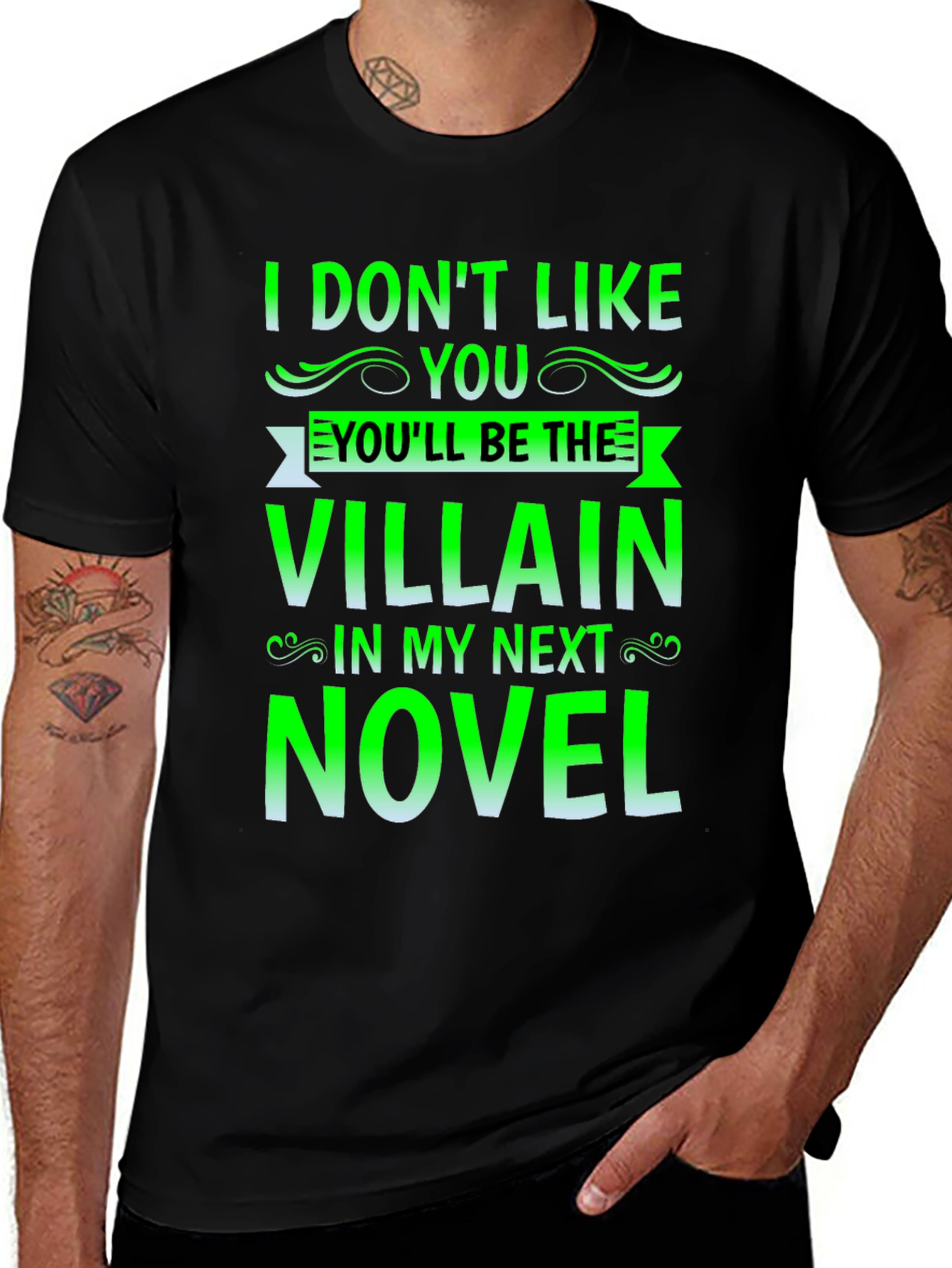 Variant 12 of Villain Novel Black T-Shirt - Funny Writer Tee