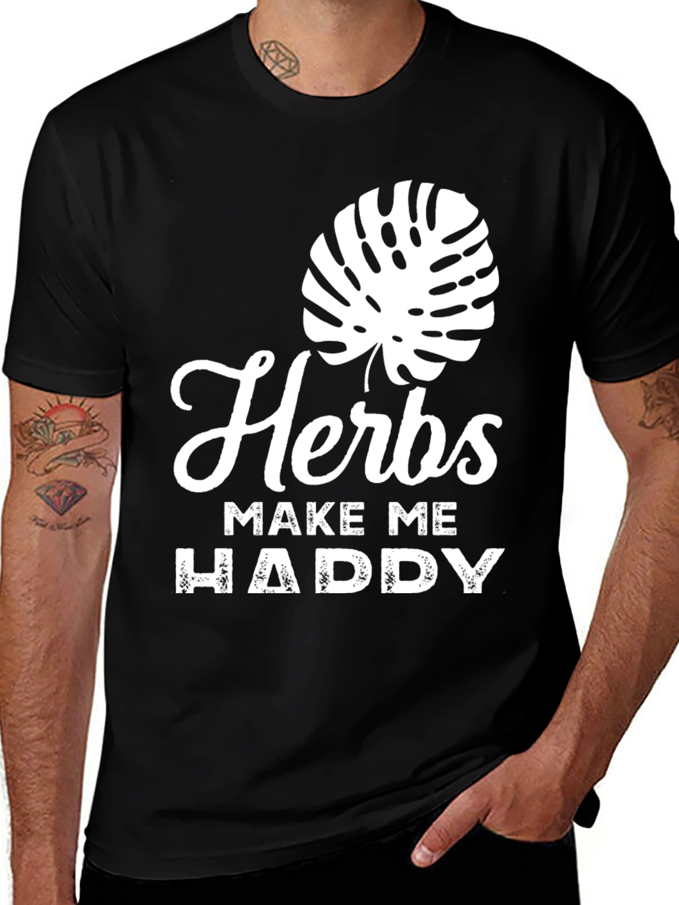 Herbs Make Me Haddy Black T-Shirt