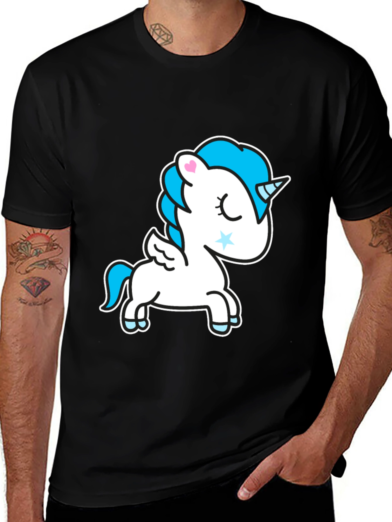 Variant 9 of Unicorn Graphic Black Tee