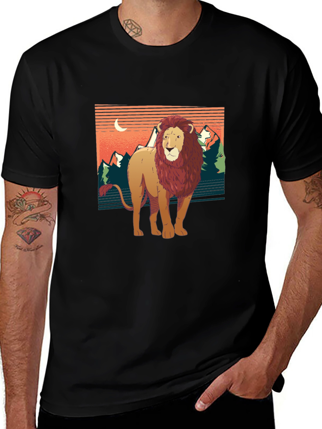 Variant 25 of Lion Graphic Tee - Nature Inspired Design