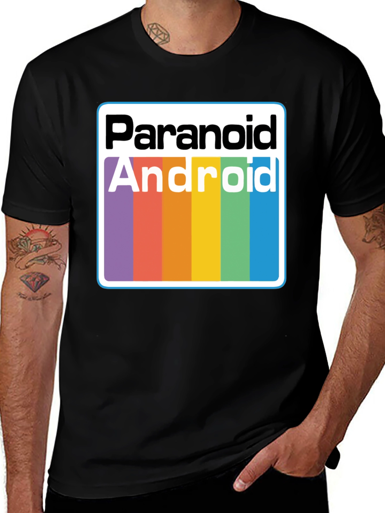 Paranoid Android T-Shirt Rainbow Logo