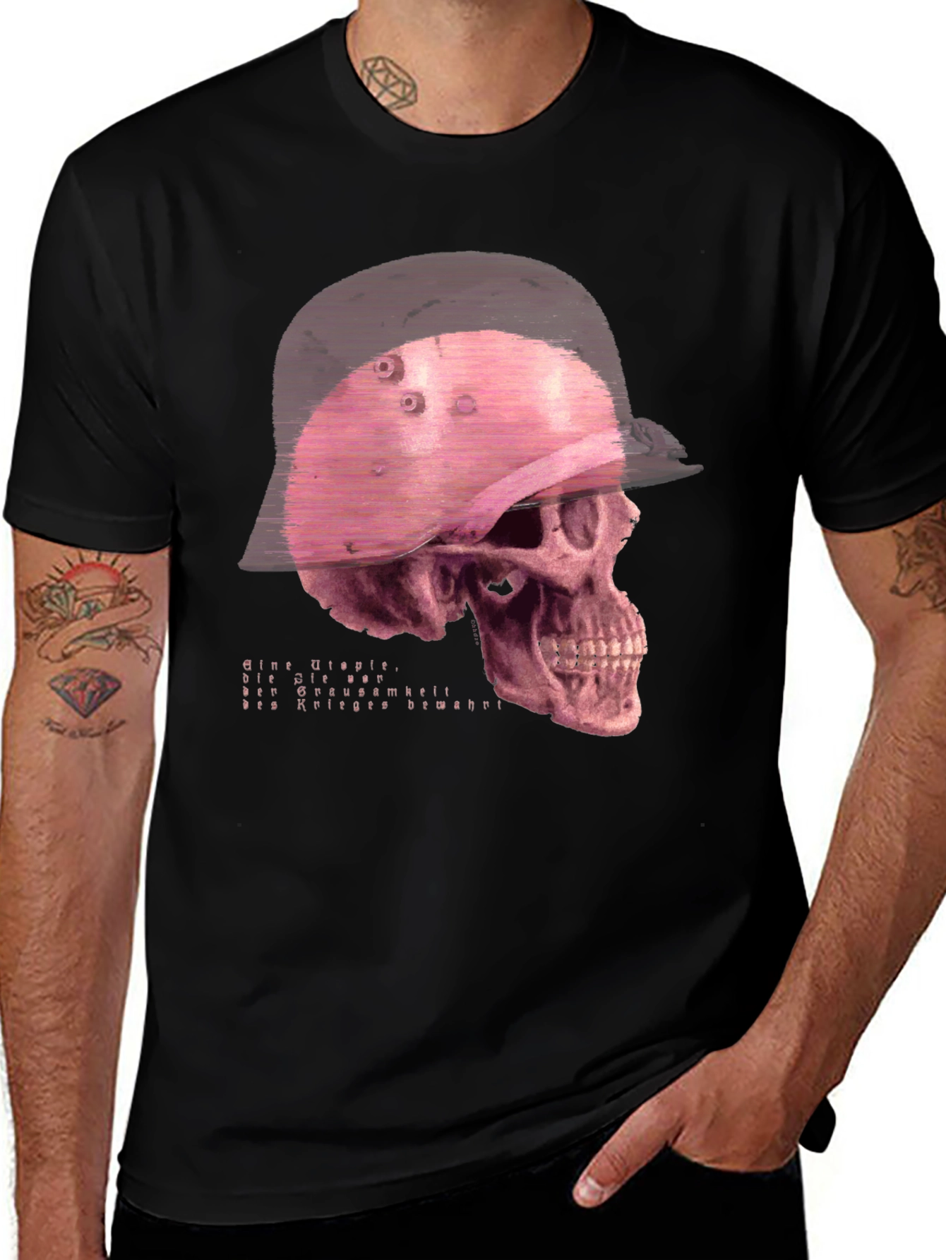 Skull Soldier Graphic Tee - Edgy Streetwear