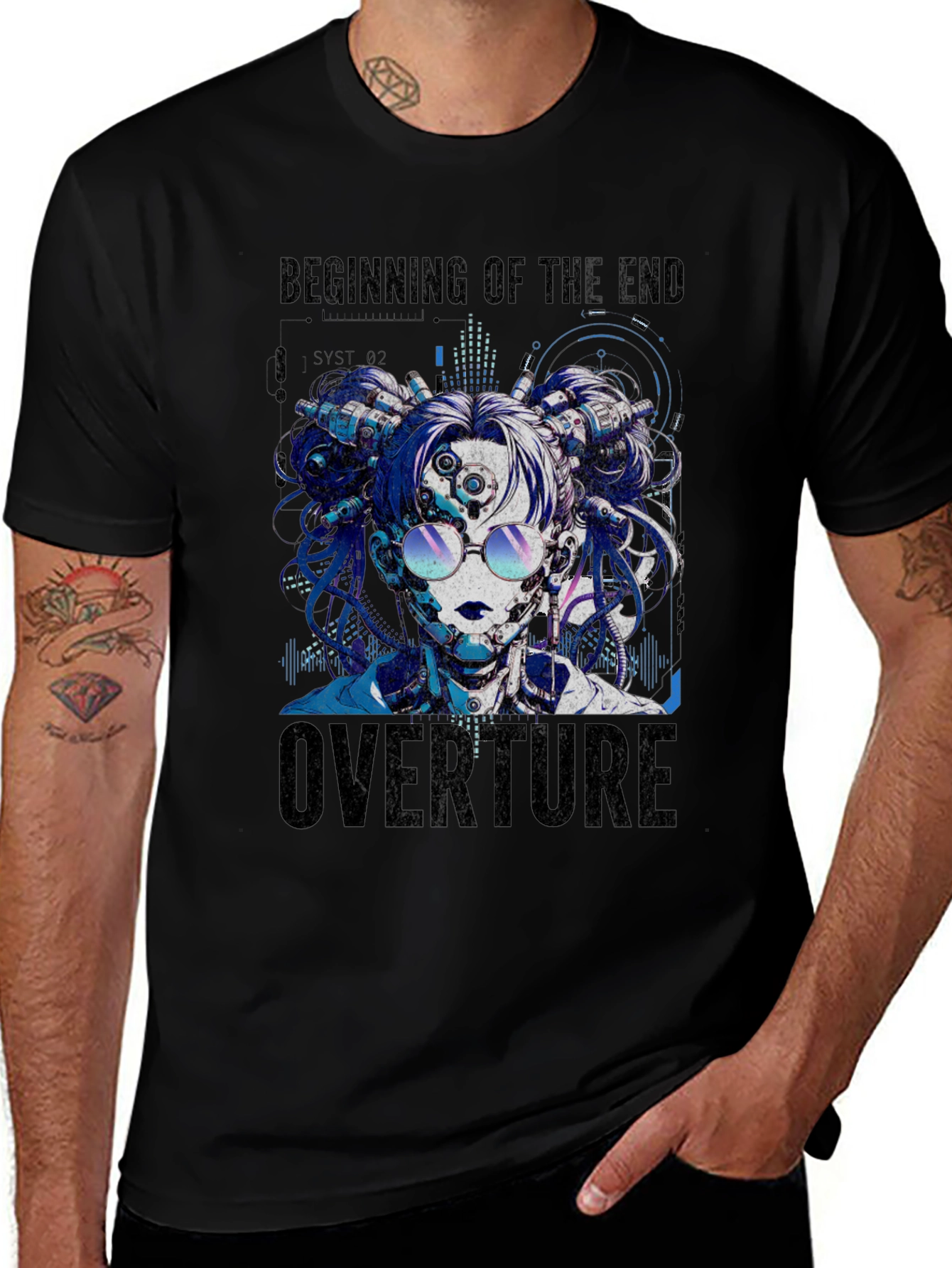 Cyberpunk Anime Girl T-Shirt - Beginning of the End Overture