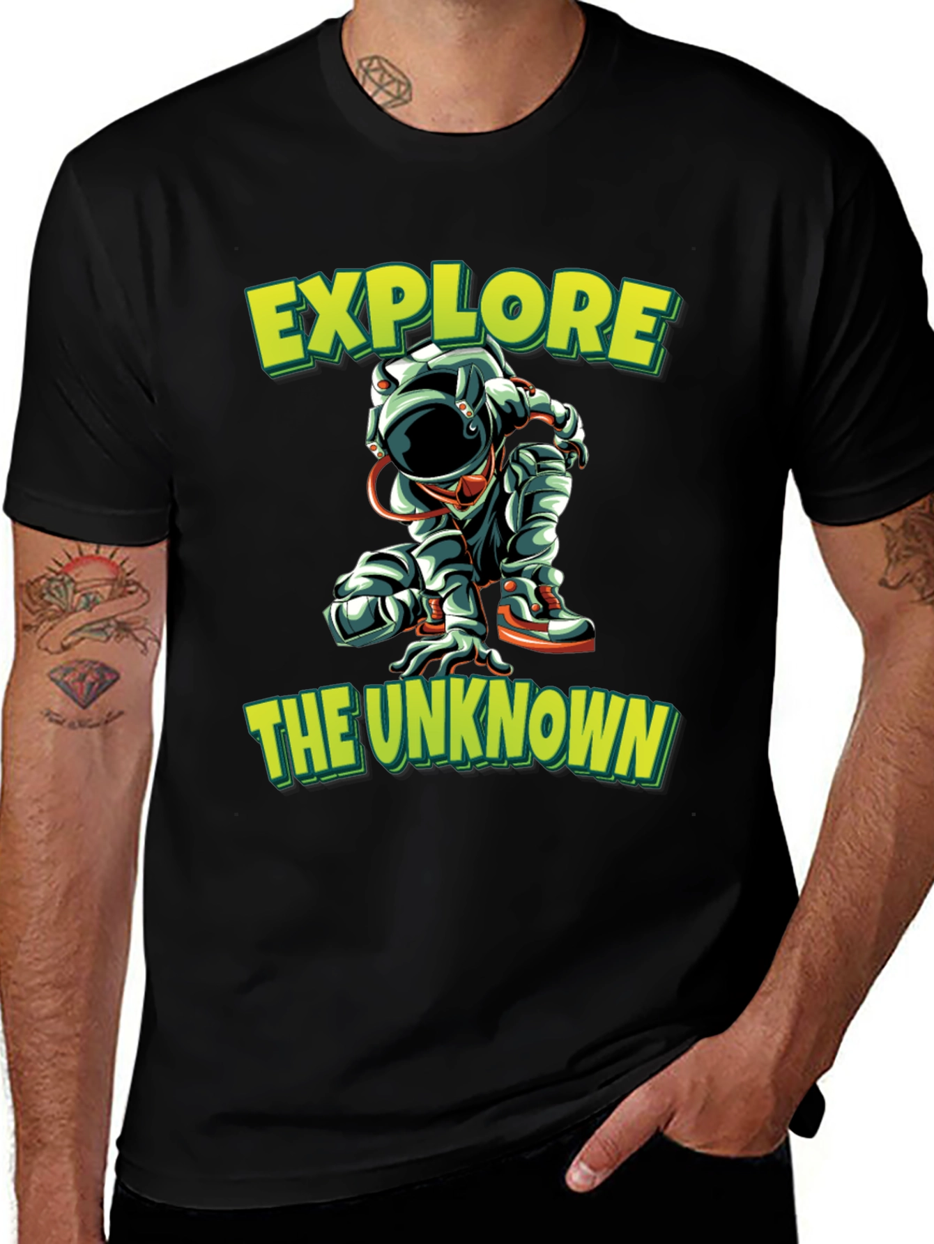 Explore the Unknown Black Graphic Tee
