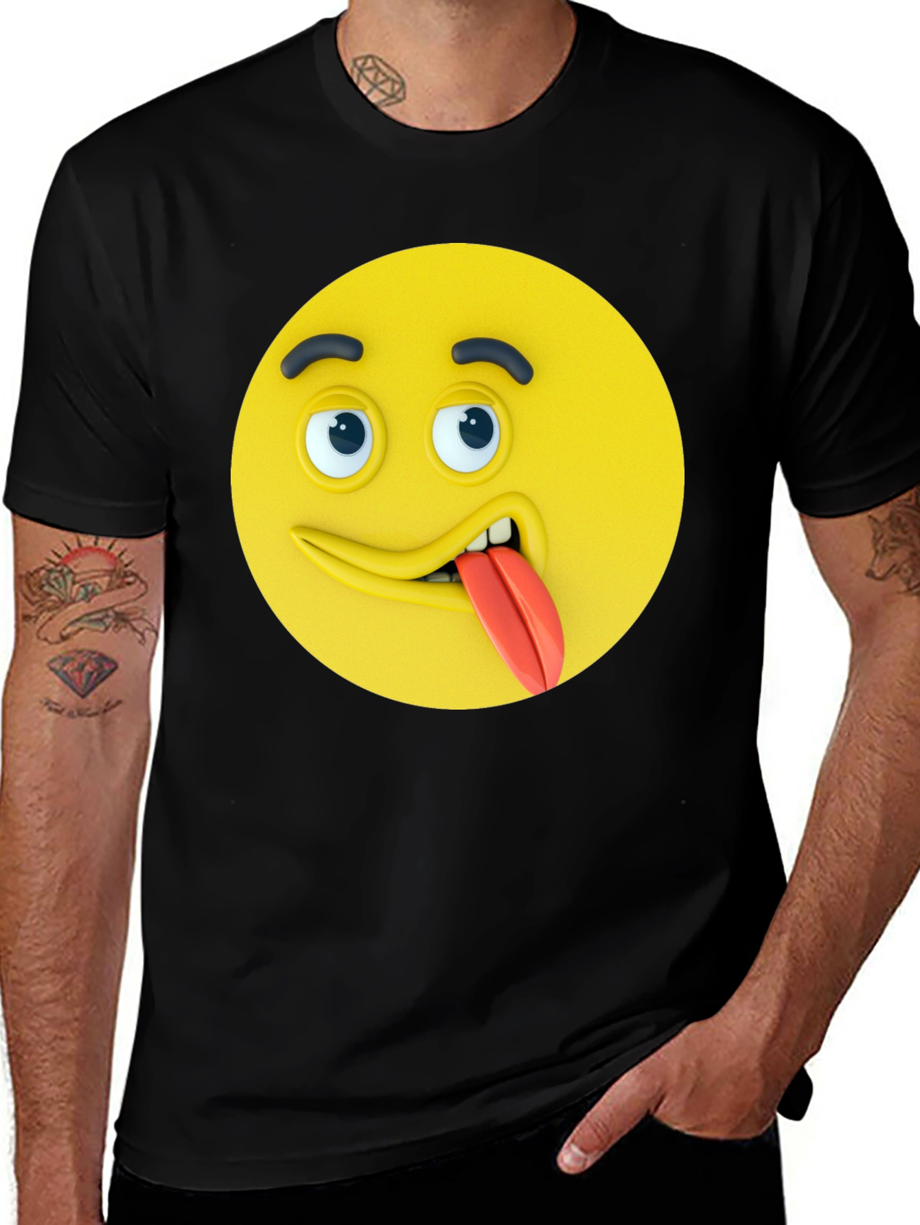 Variant 18 of Funny Emoji Tongue T-Shirt - Expression Tee