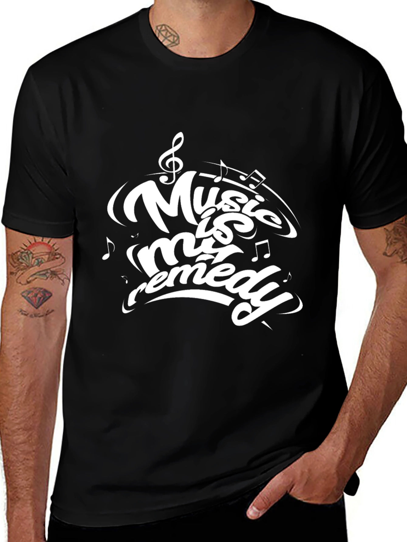 Variant 24 of Music Is My Remedy Black T-Shirt