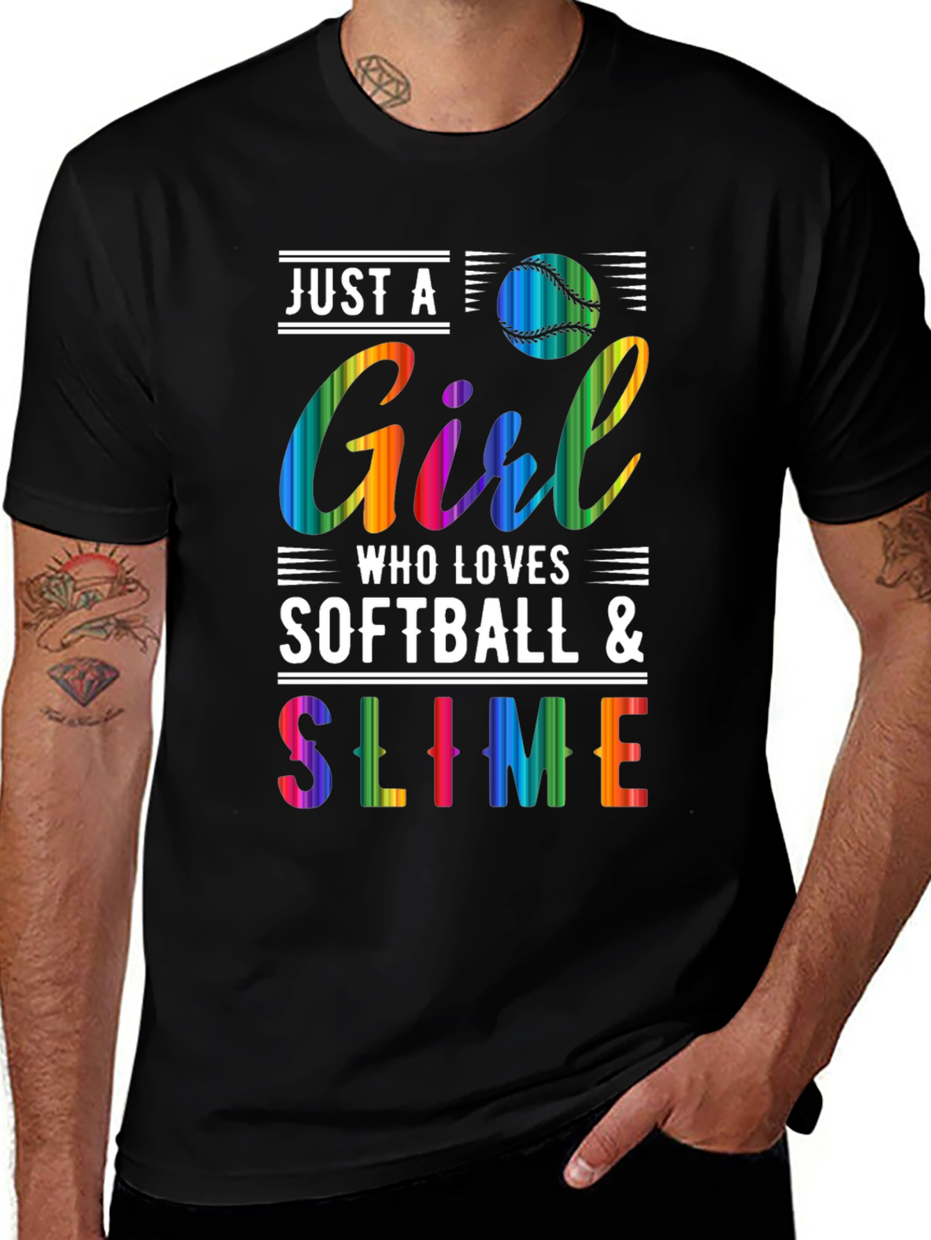 Variant 22 of Girl Loves Softball & Slime Graphic Tee