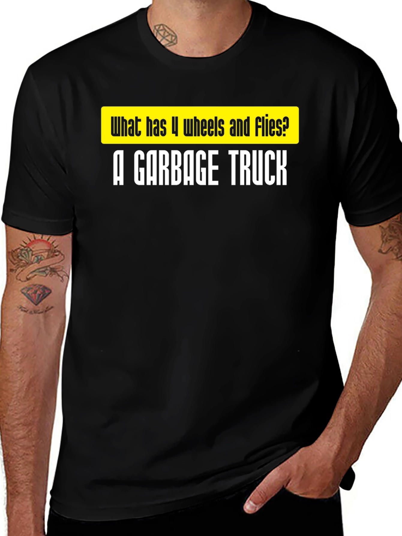 Variant 6 of Garbage Truck Joke T-Shirt - Funny Riddle Tee