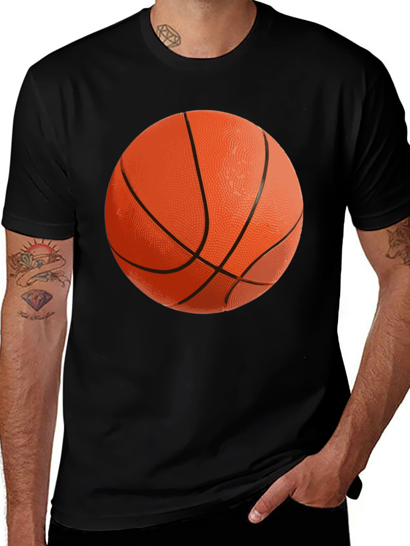 Variant 18 of Basketball Graphic Black T-Shirt